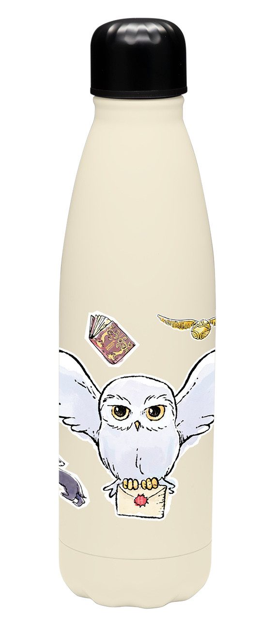 Geda Labels GmbH Isolierflasche Harry Potter Eule, Gelb, 500ml, nicht spülmaschinengeeignet