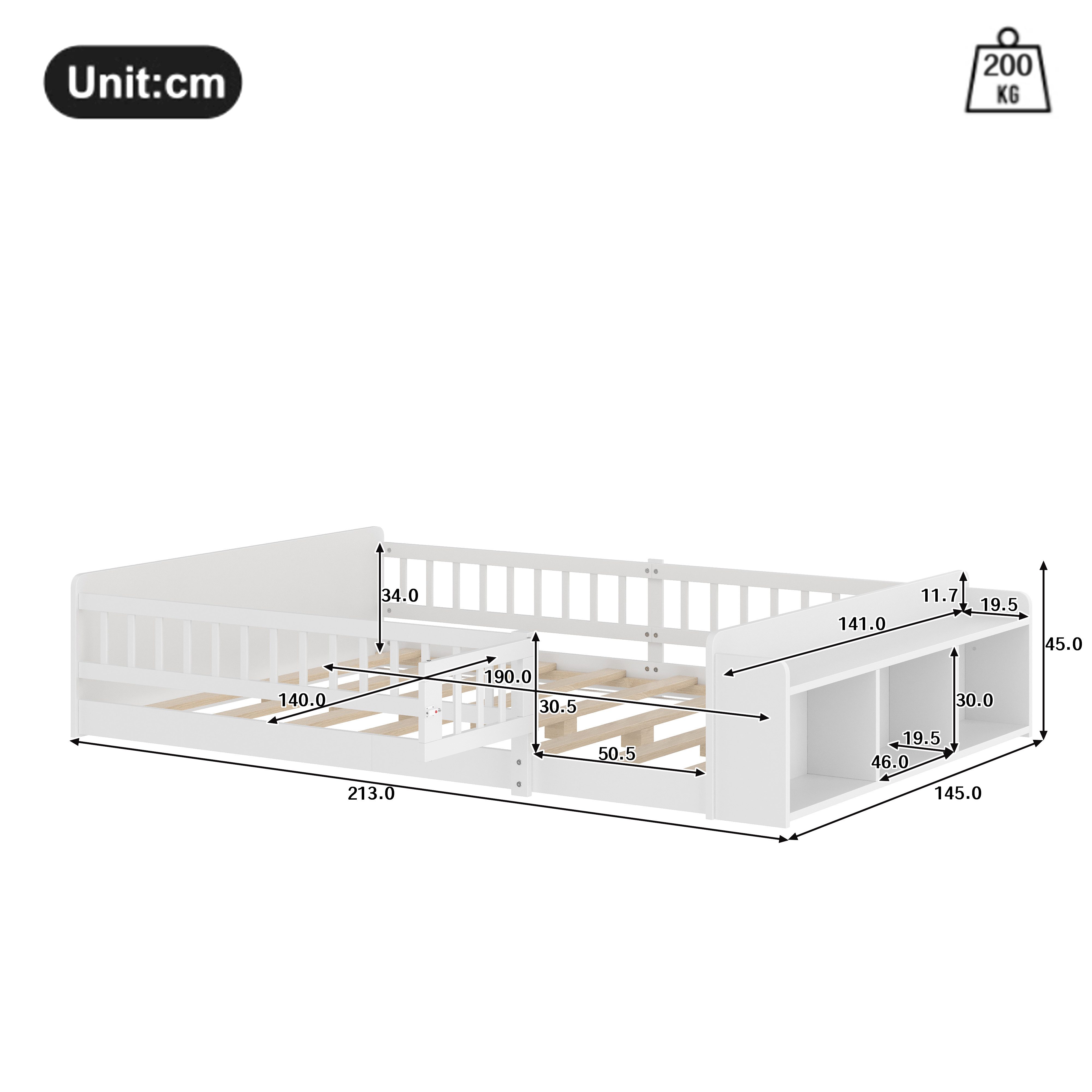 Ulife Kinderbett Holzbett, Bodenbett, Kiefernholz, Offenes günstig online kaufen