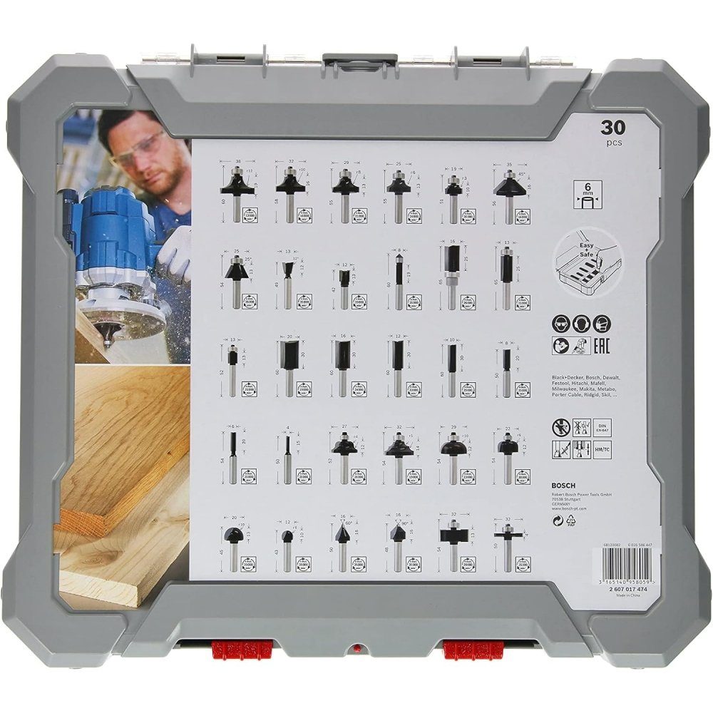 BOSCH Fräser-Set 2607017474 30 teilig- Fräser Set - schwarz, Set
