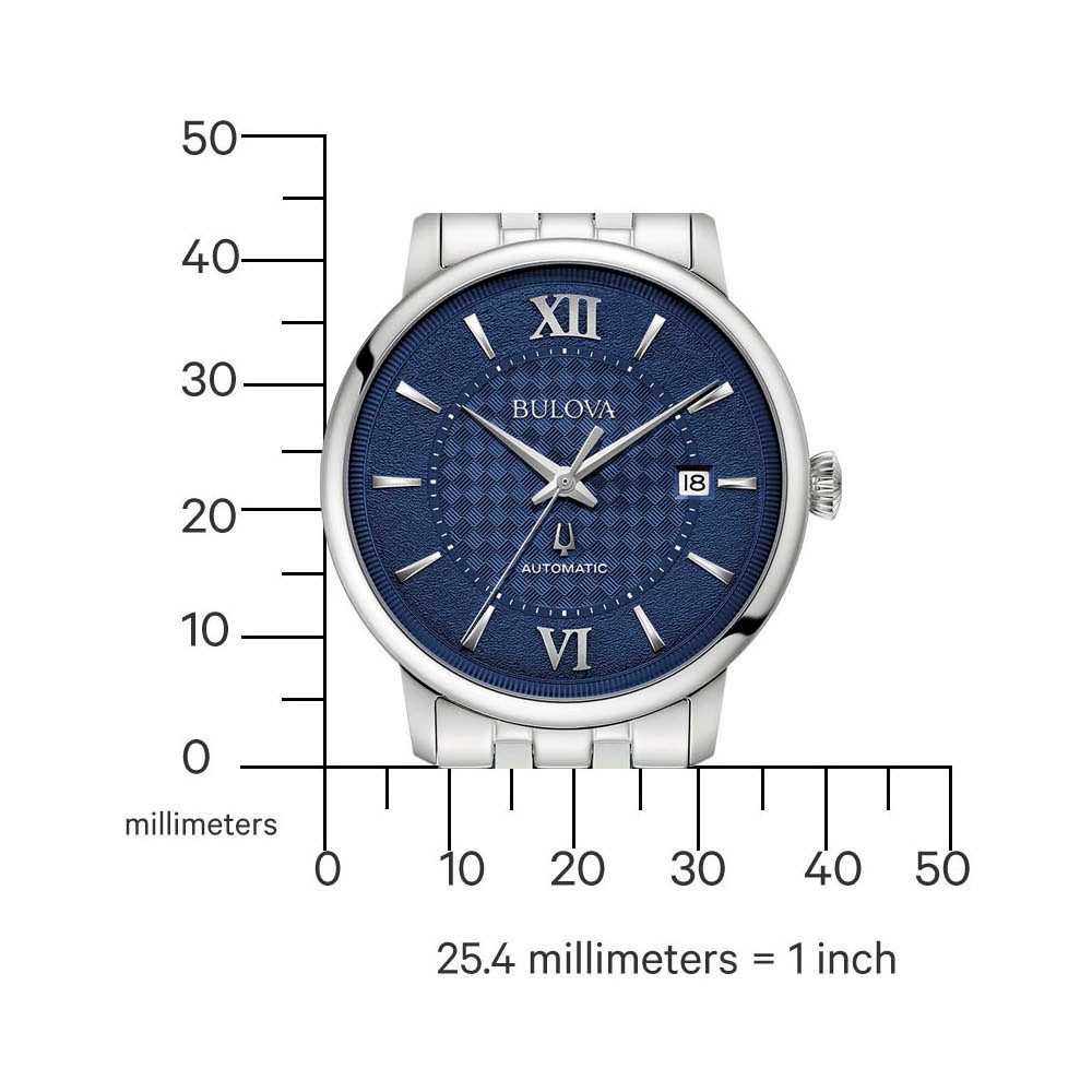 Bulova Automatikuhr 96B447, Armbanduhr, Herrenuhr, Mechanische Uhr, Edelstahlarmband, analog, Tag