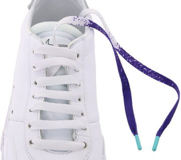 Tubelaces Schnürsenkel TubeLaces Schuhe Schnürbänder stylische Schnürsenkel Schuhbänder Violett/Weiß