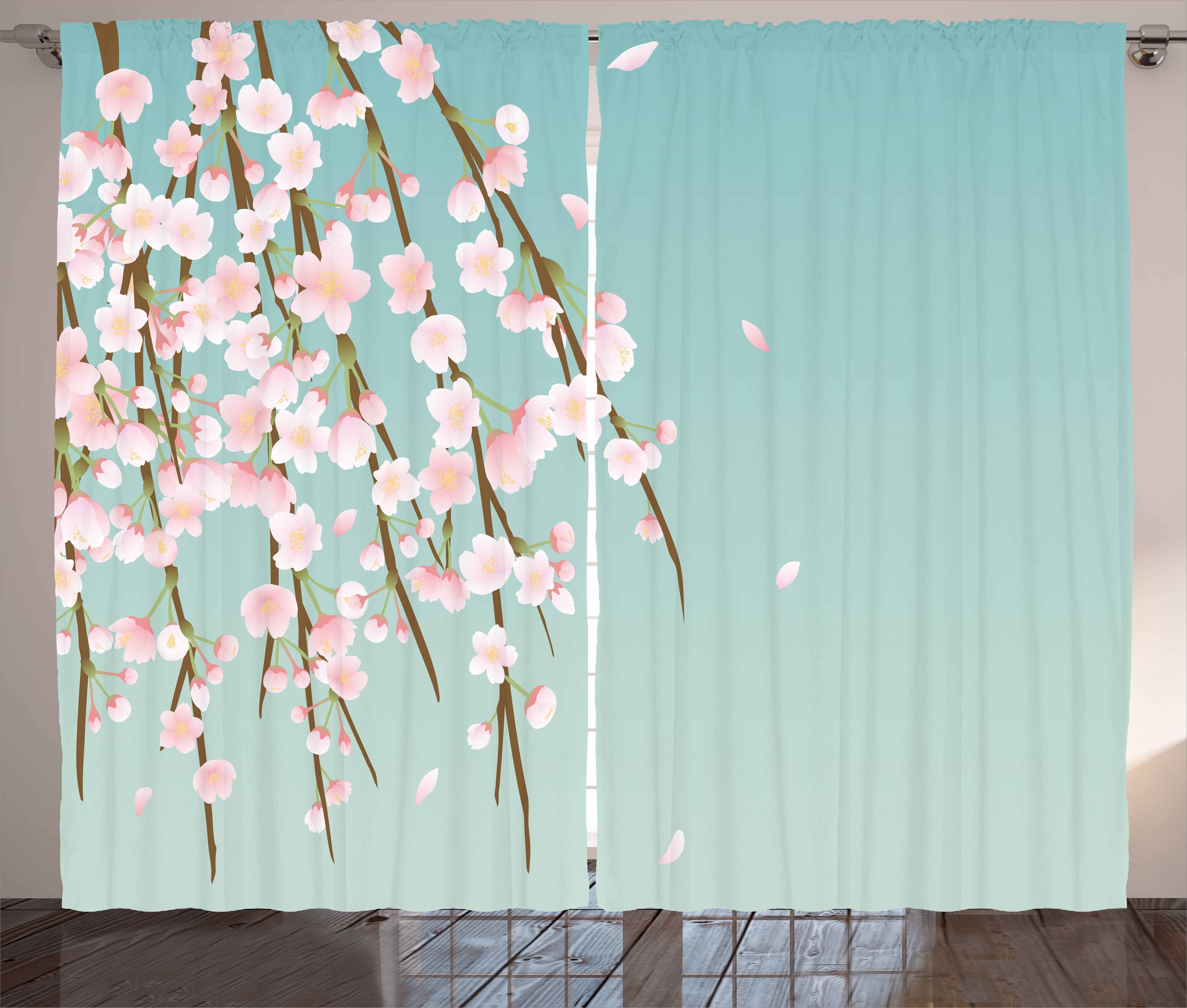 Gardine Schlafzimmer Kräuselband Vorhang mit Schlaufen und Haken, Abakuhaus, Weeping Blume Cherry Blossom Buds