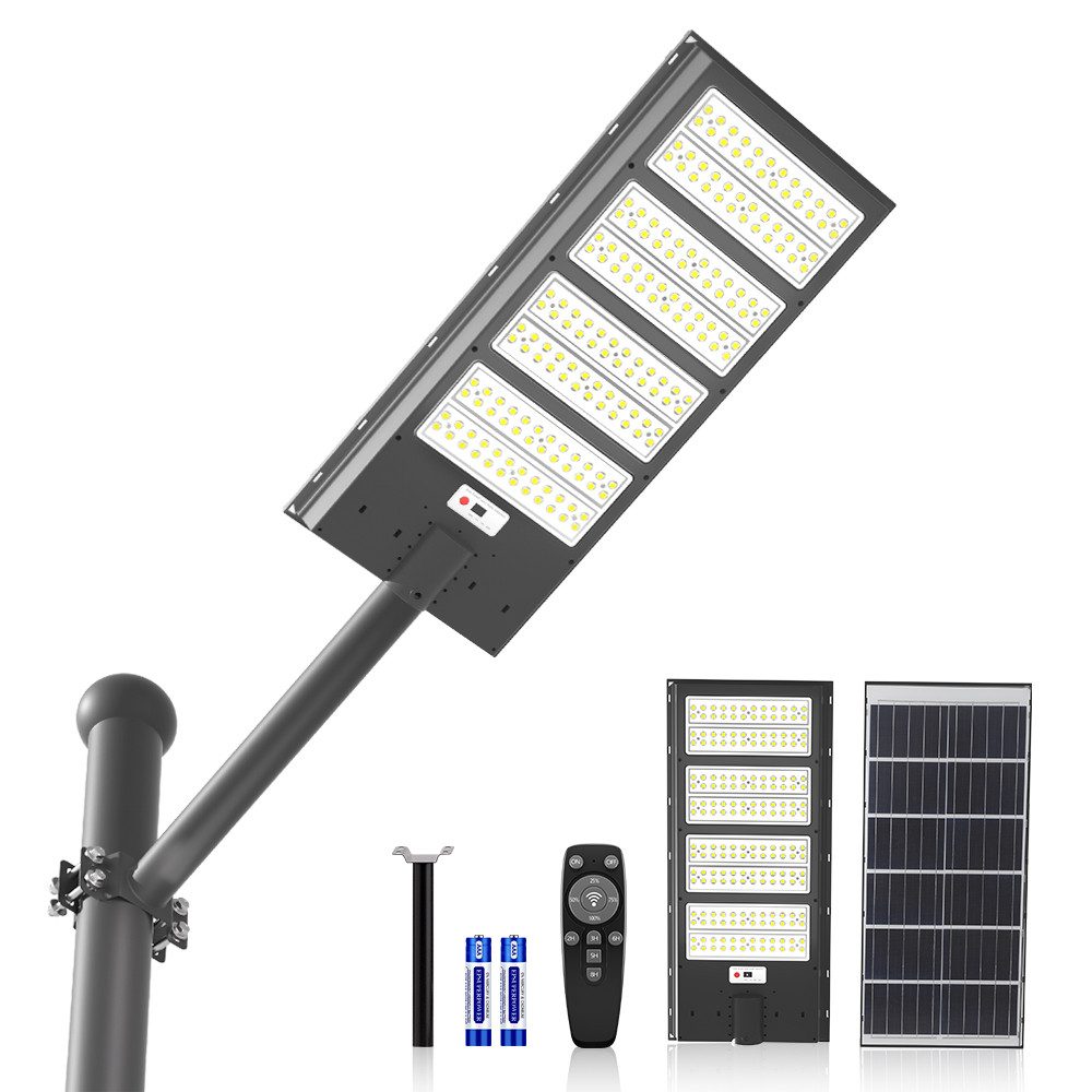 GLIESE LED Außen-Wandleuchte Solar mit Daemmerungssensor Bewegungserkennung, für Parkplatz Hof, LED fest integriert, Tageslichtweiß