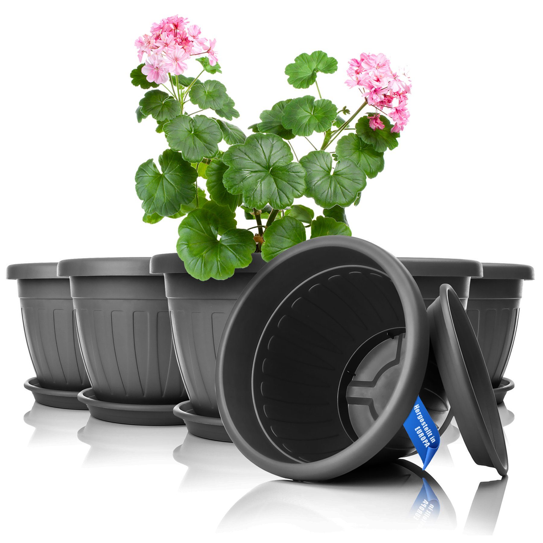 BigDean Blumentopf 6x Blumentopf mit Untersetzer günstig online kaufen