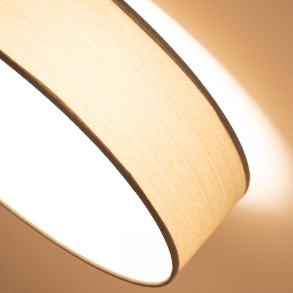 Optik Lampe etc-shop grau Leuchte dimmbar Farbwechsel, Warmweiß, Decken Smart Neutralweiß, Tageslichtweiß, Kaltweiß, Leuchtmittel Smarte Holz Home Alexa LED-Leuchte, inklusive,