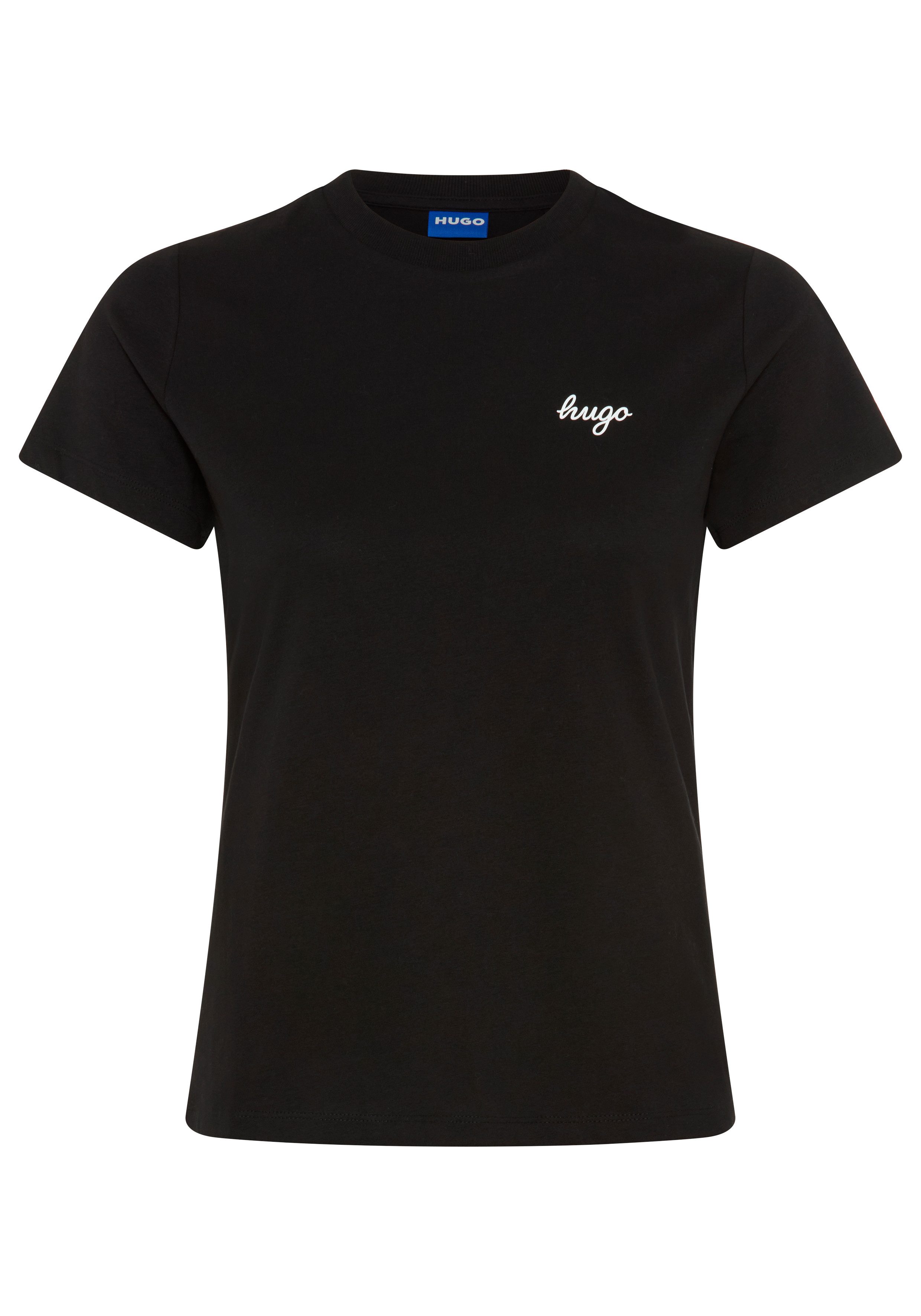 HUGO T-Shirt Damatee mit Logoschriftzug, reine Baumwolle