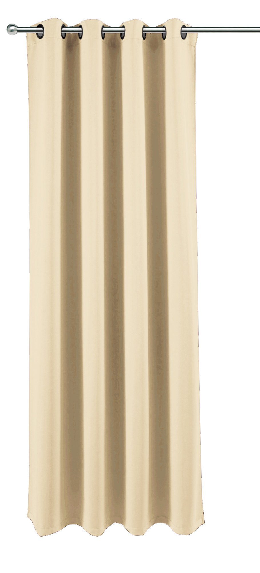 Gardine Vorhang uni Ösen 140x245 cm Moderner Ösenvorhang blickdicht Gardine, Haus und Deko, Ösen (1 St), blickdicht, Polyester beige
