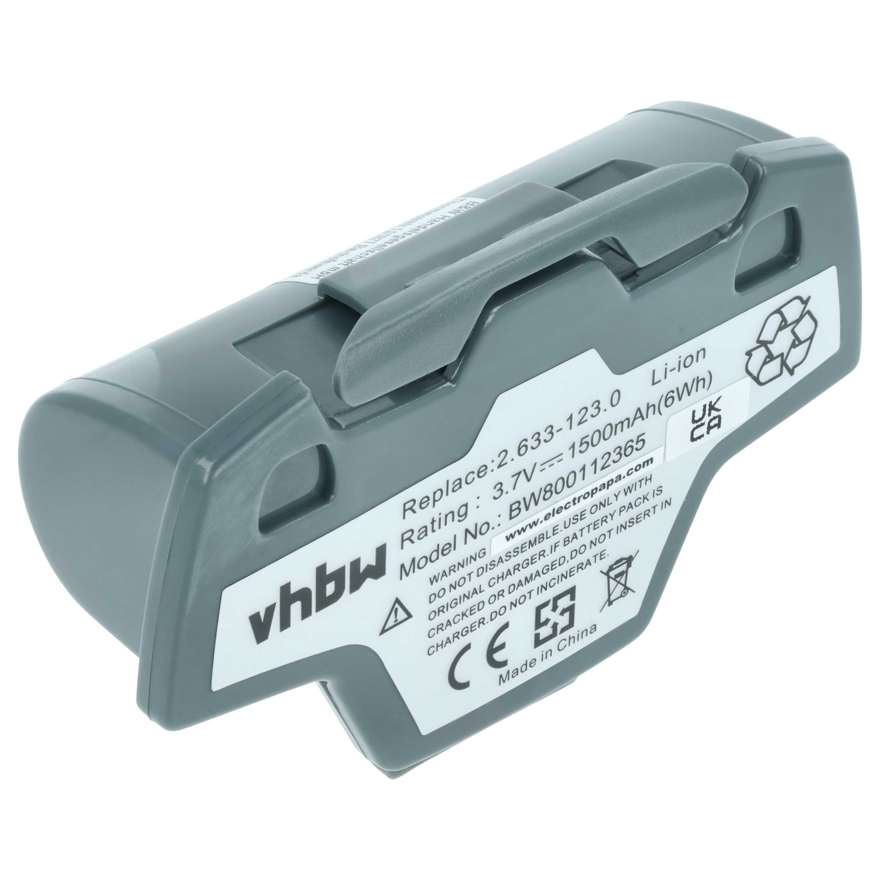 vhbw Akku passend für Kärcher WV70 Plus, WV7, WV6 Plus, WV6, WV5 Premium, Staubsauger-Akku Akku Li-Ion 1500 mAh (3,7 V, 1 St), Leistungsfähiger Austausch-Akku für Ihren Fenstersauger