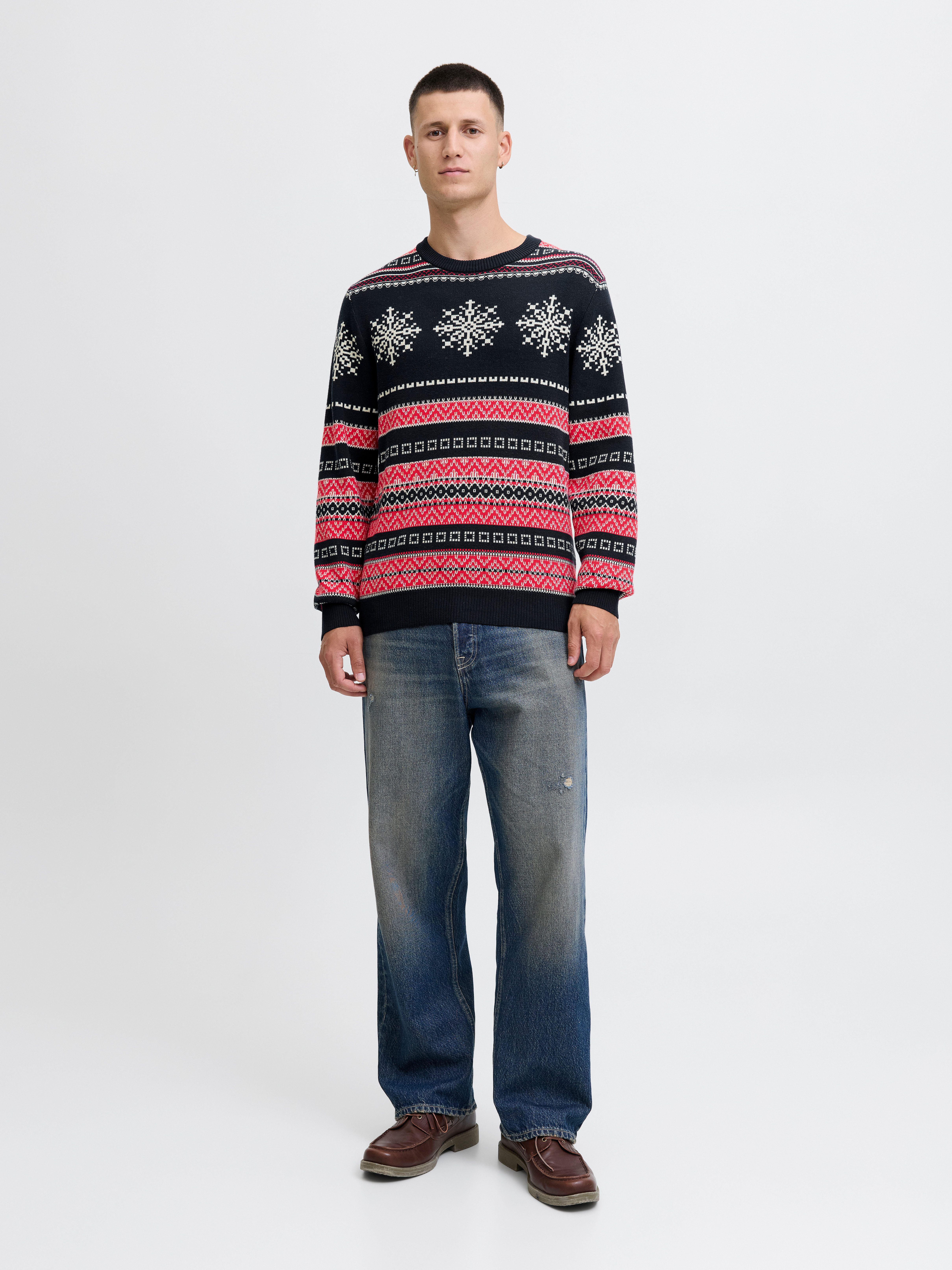 Jack & Jones Strickpullover JJXMAS NOEL KNIT CREW NECK