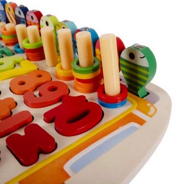 KRUZZEL Lernspielzeug Holzperlen-Mosaikpuzzle für Kinder: 6-in-1 Sortierer & Lernspiel (Lernspielzeug-set, 6 in 1 förderndes Konzetrations-spiel), Konzentration, fördert Fantasie, vielseitig, fördert Fähigkeiten.
