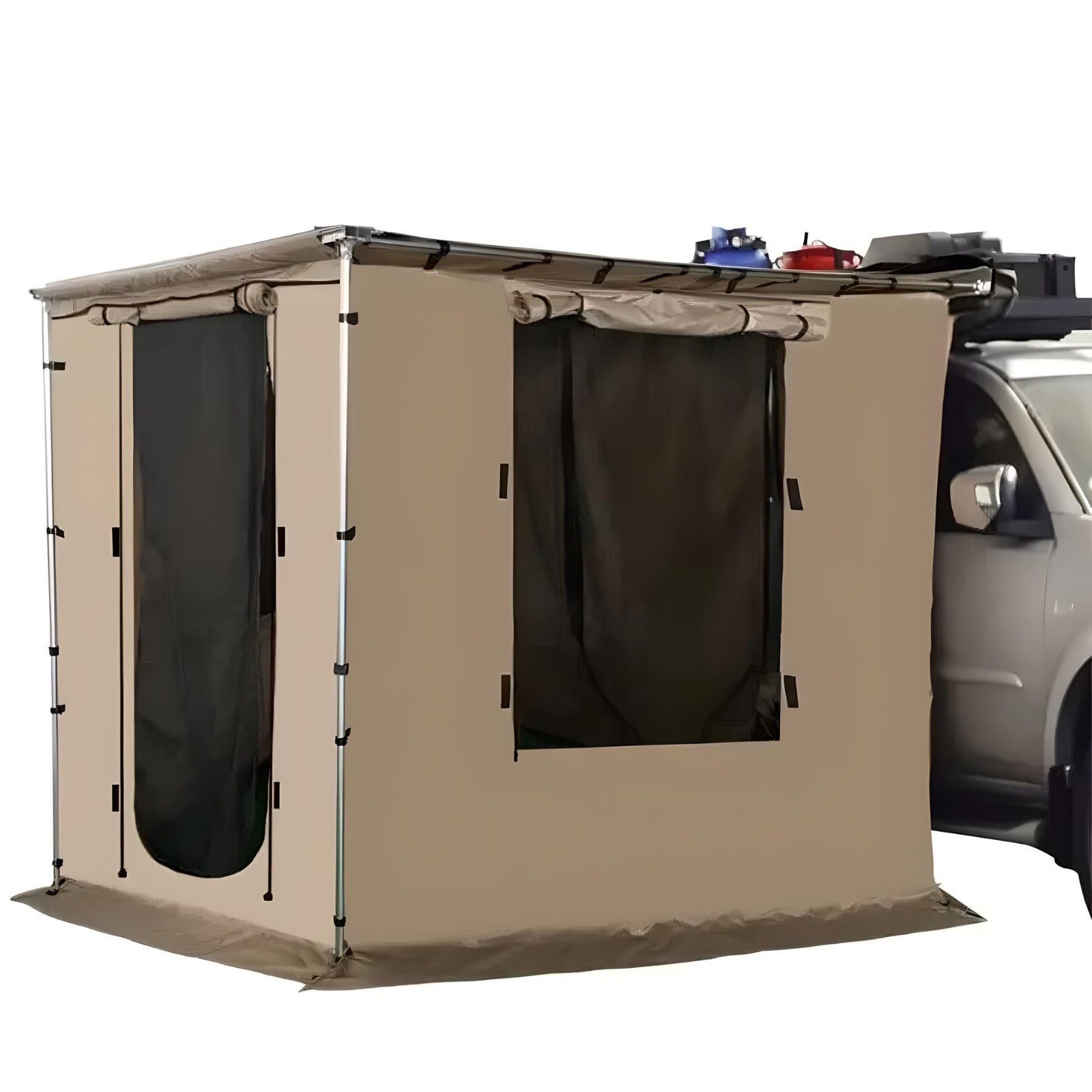 TZIpower Markisenvorzelt Khaki Automarkise/Zelt mit optionalem Vorzelt Autozelt 2 Größen