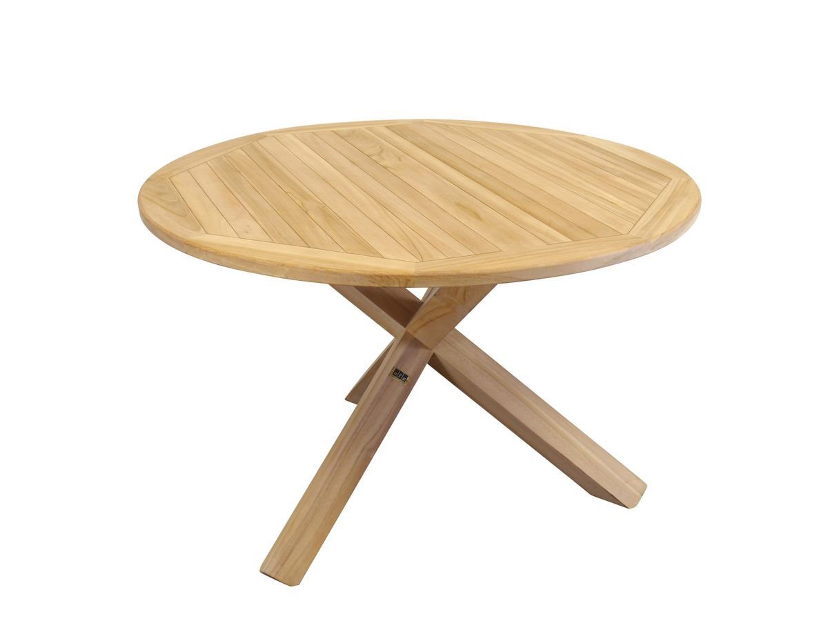 AFG Gartentisch Gartentisch rund aus massiven Teakholz 77x120x120 cm