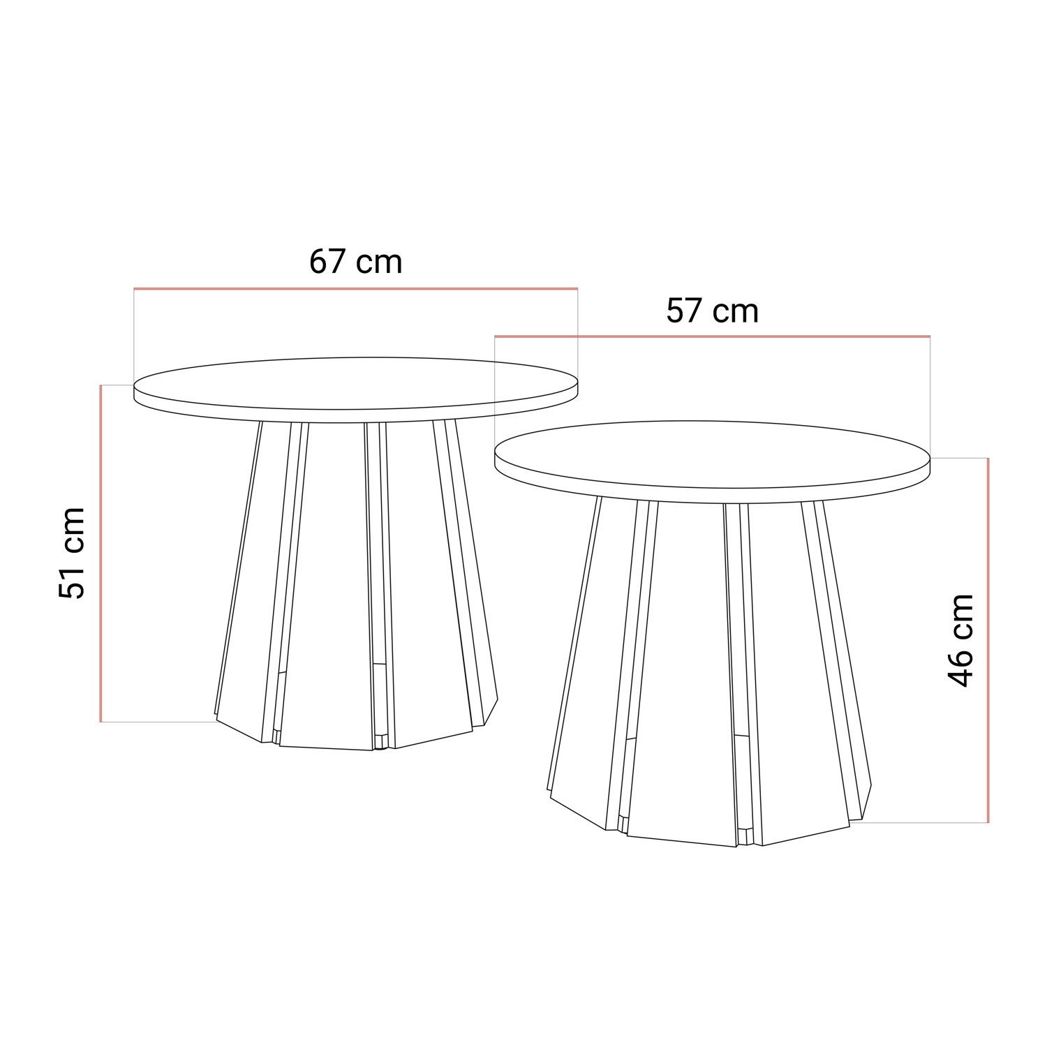Lookway Couchtisch -Set SILVA 2-in-1