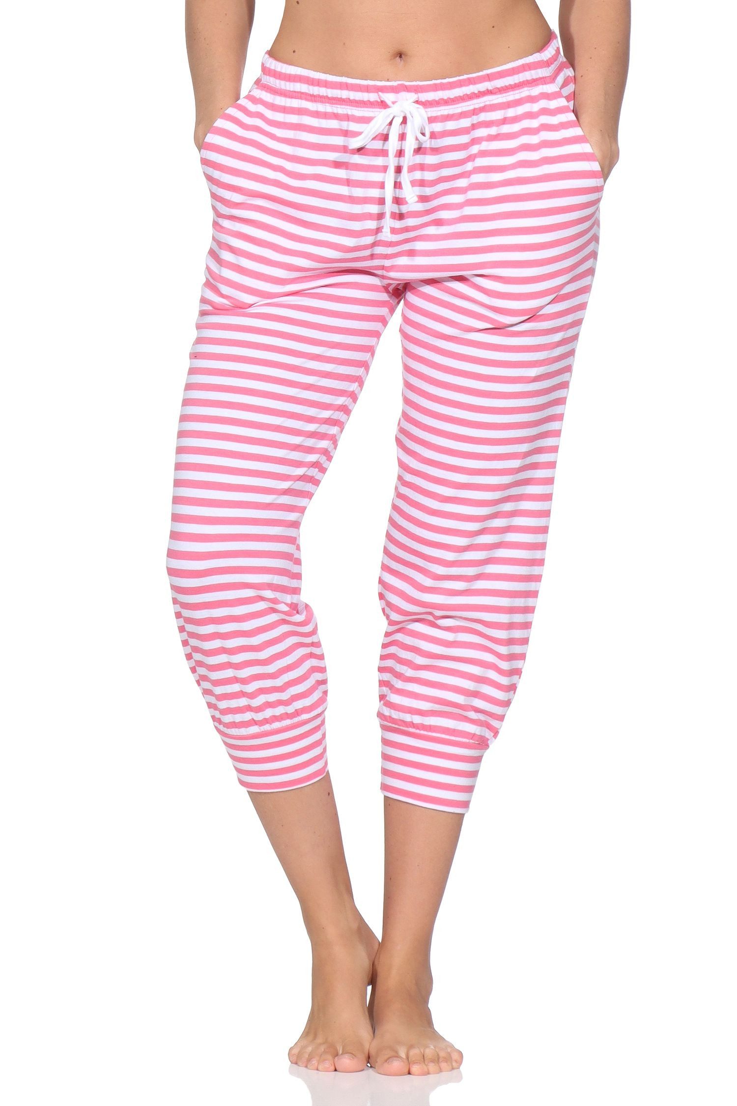 Normann Relaxanzug Damen Schlafanzug Pyjama Capri-Hose 3/4-lang - perfekt zu kombinieren