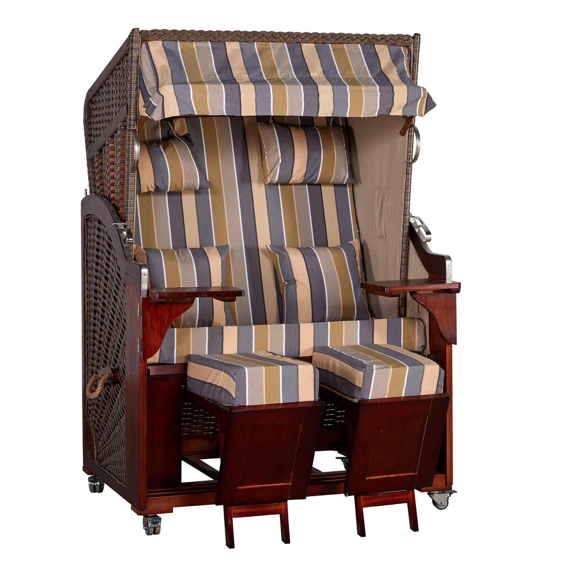 WebaVita Strandkorb Karibik 2-Sitzer Multicolor - FSC 100%, BxTxH: 123x90x170 cm, Strandkorb