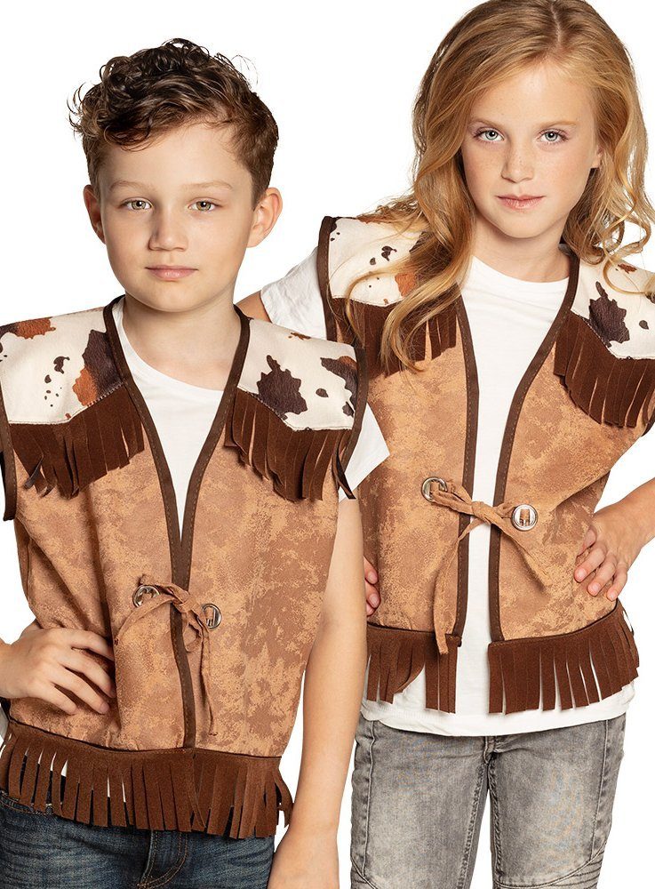 Boland Cowboy-Kostüm Cowboyweste - mit Fransen Fasching Karneval Kostüm, Wildwest-Weste für Westernhelden