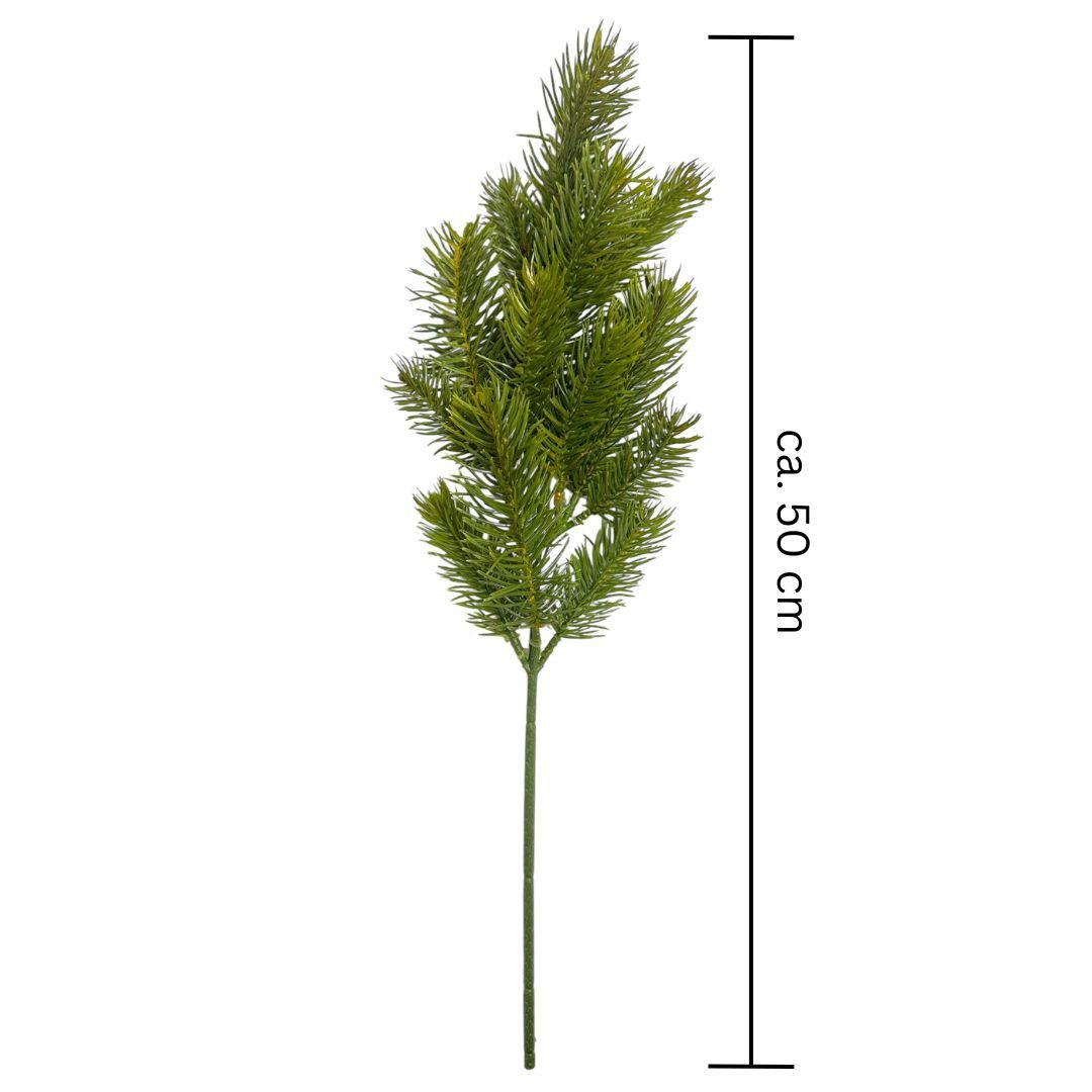 Kunstzweig Künstlicher Tannenzweig "REAL" mit 13 Trieben. Ca 50cm., Gasper, Höhe 50.00 cm