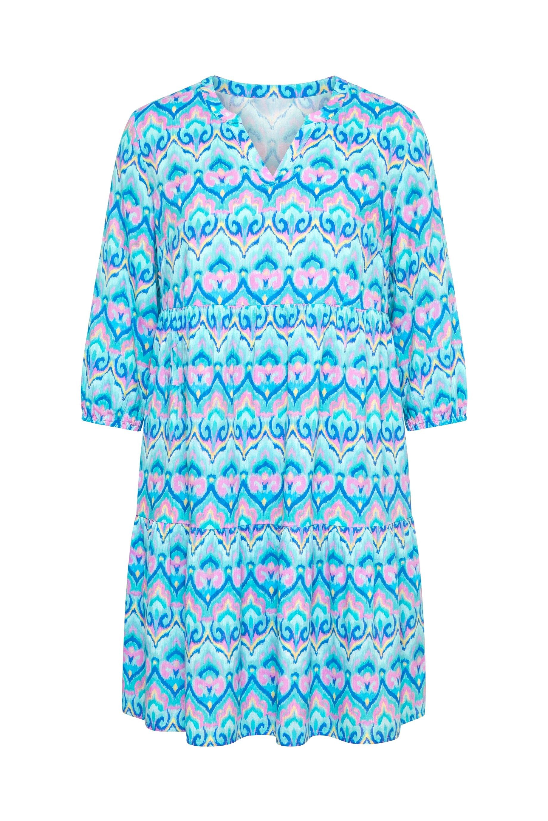 Angel of Style Jerseykleid Kleid A-Linie Alloverprint 3/4-Ärmel Volants günstig online kaufen