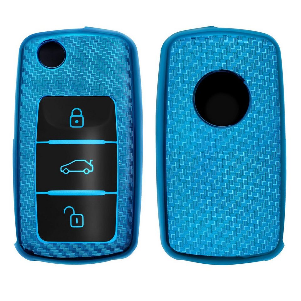 kwmobile Schlüsseltasche Autoschlüssel Hülle für VW Skoda Seat, TPU  Schlüsselhülle, individueller und besonderer Look durch verarbeitetes Design