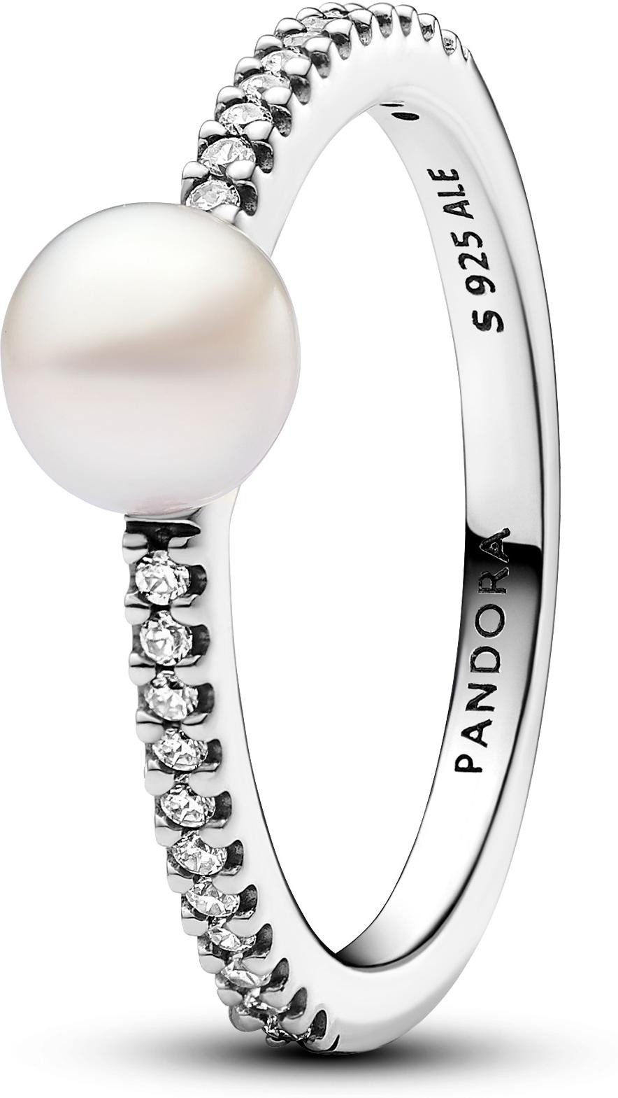 Pandora Fingerring Pandora Behandelte Süßwasserzuchtperle & Pavé Ring 19315 günstig online kaufen