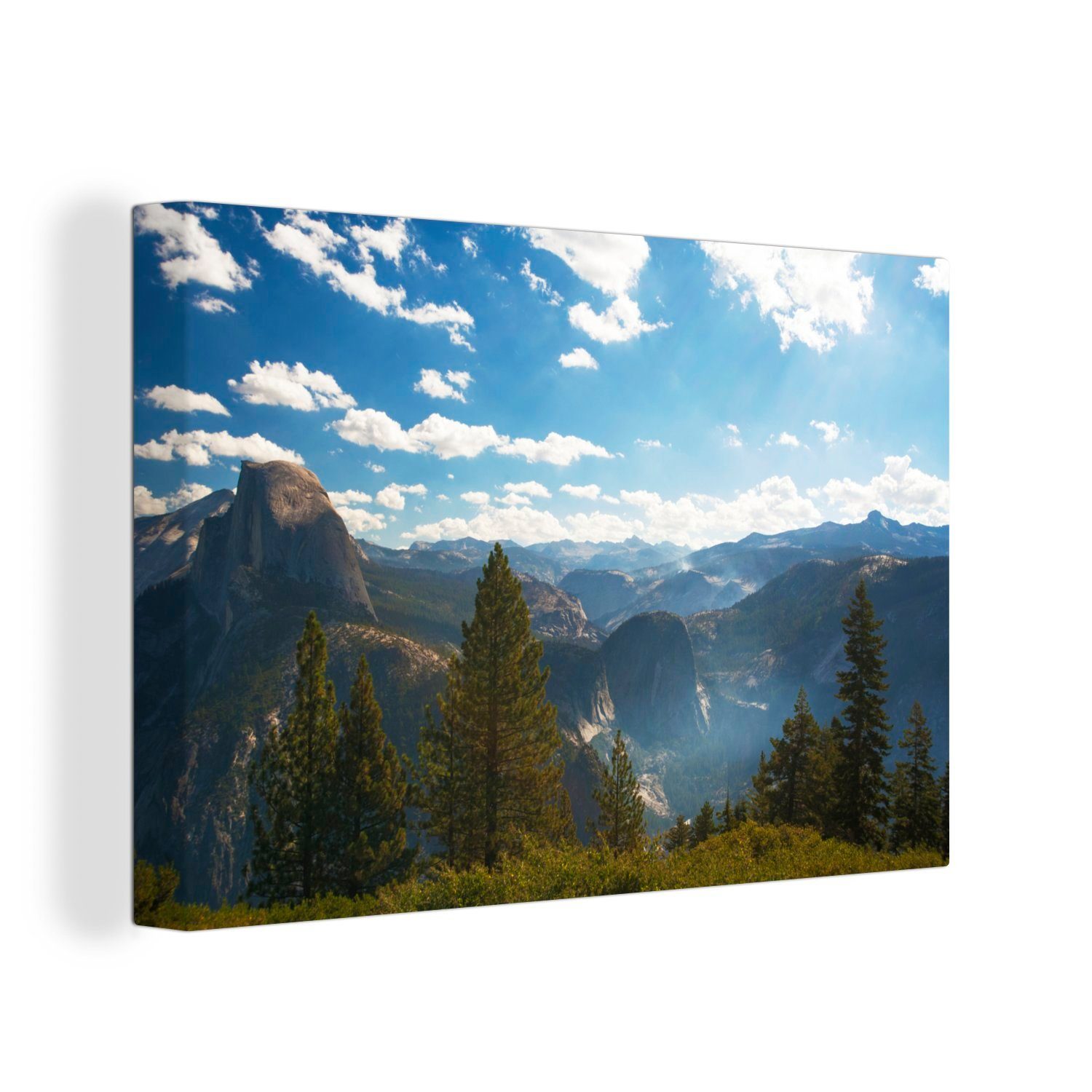 OneMillionCanvasses® Leinwandbild Rauch von Waldbränden im Guadalupe Mountains National Park, (1 St), Wandbild Leinwandbilder, Aufhängefertig, Wanddeko, 30x20 cm