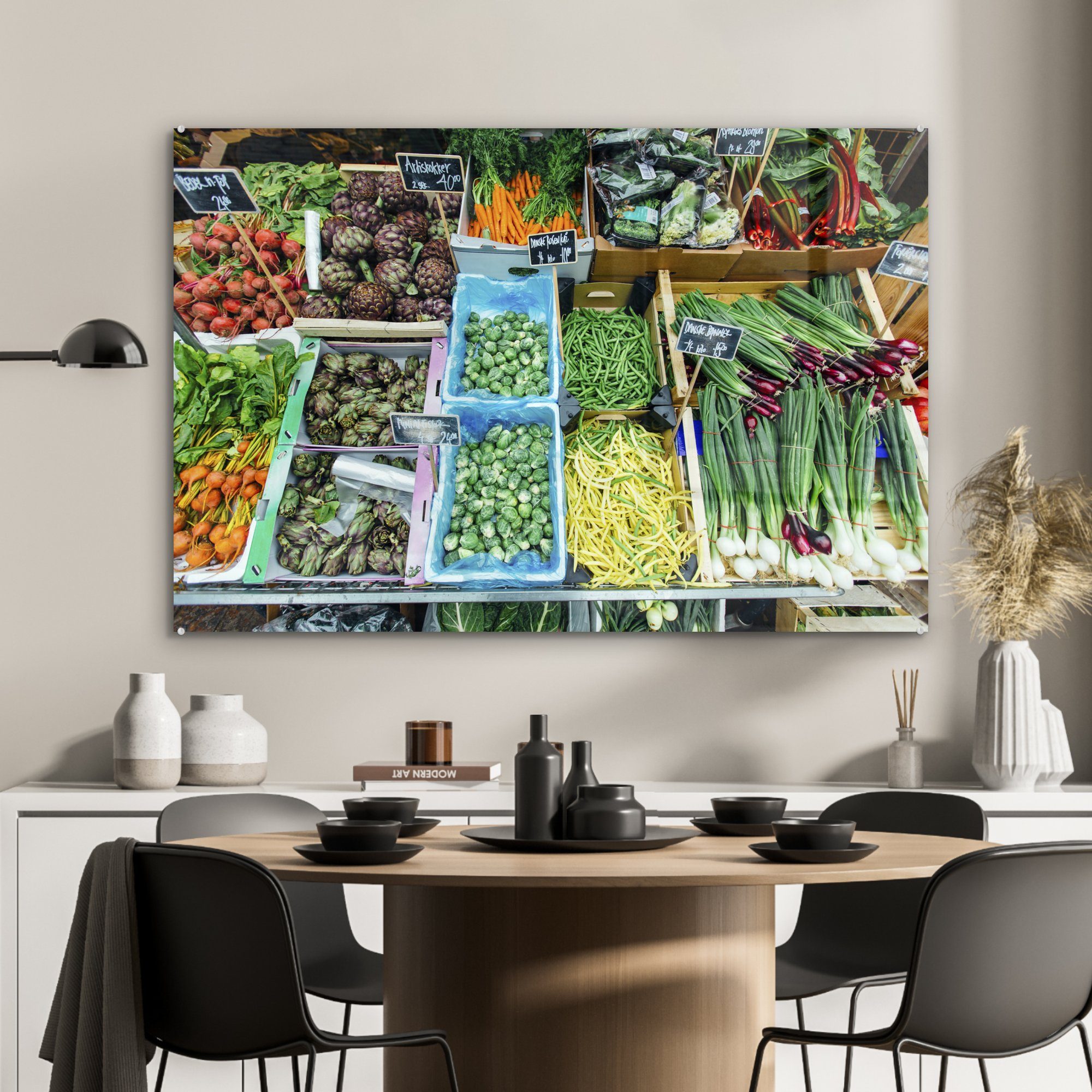 (1 Acrylglasbild in Schlafzimmer Gemüsemarkt Acrylglasbilder & Dänemark, Wohnzimmer St), MuchoWow