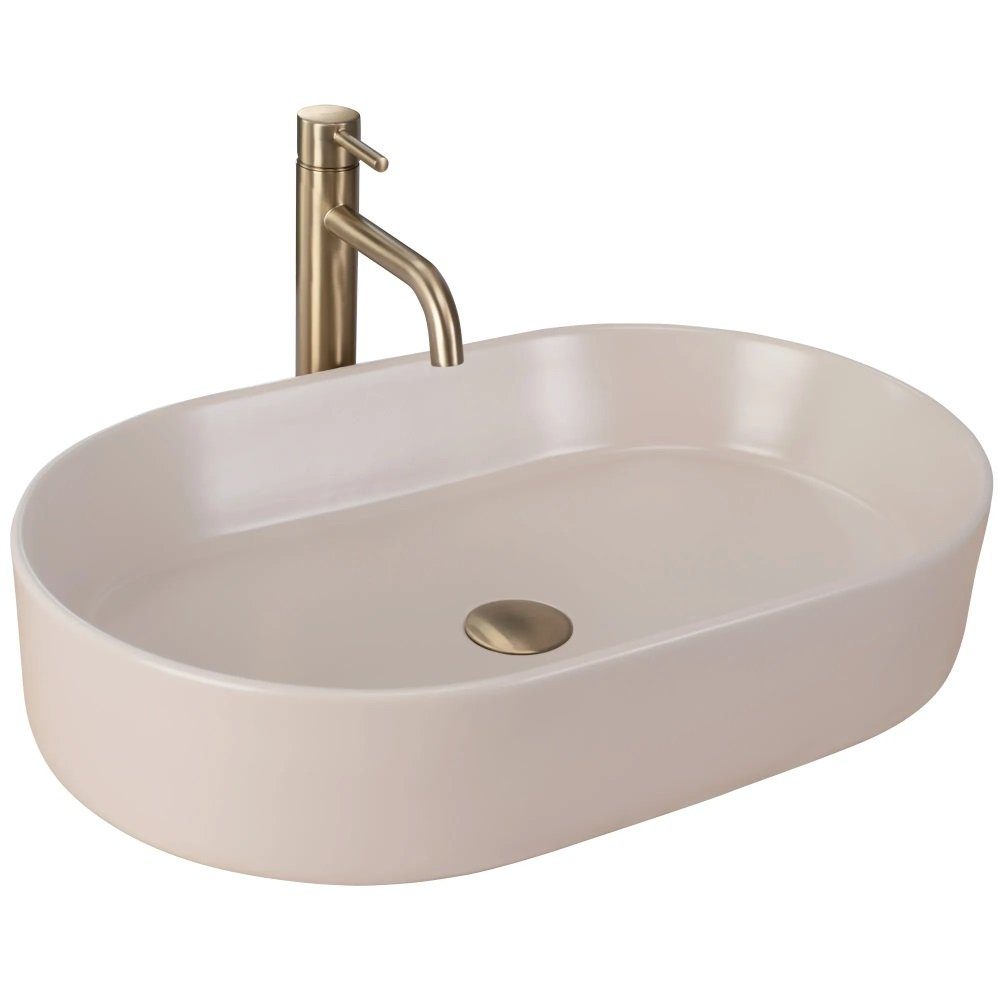 wohnwerk.idee Aufsatzwaschbecken Waschbecken Matt Weiß Beige günstig online kaufen
