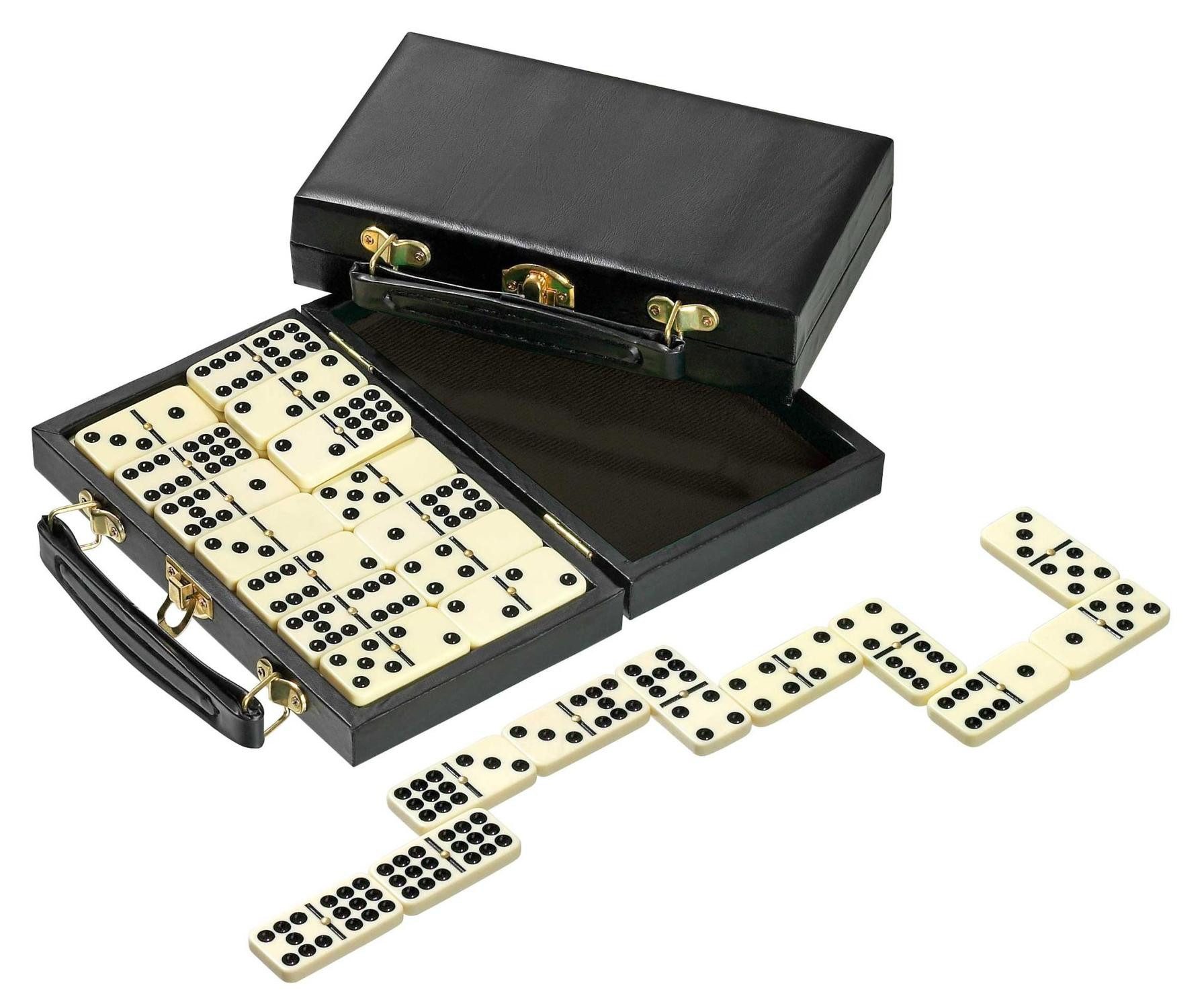 Spiel Domino Spiel Doppel 9 mit 55 Steinen im Holzkasten