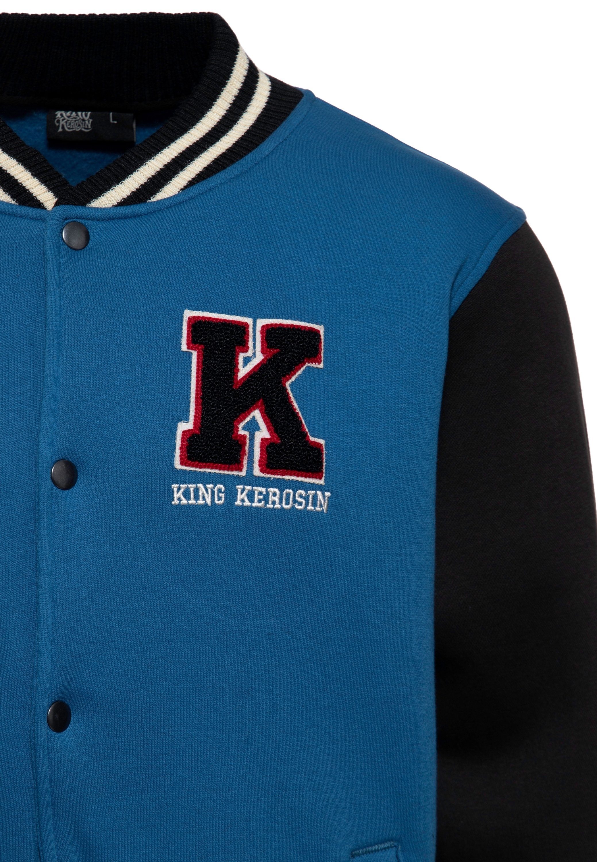 blau KingKerosin K im der Collegejacke 50er Stil