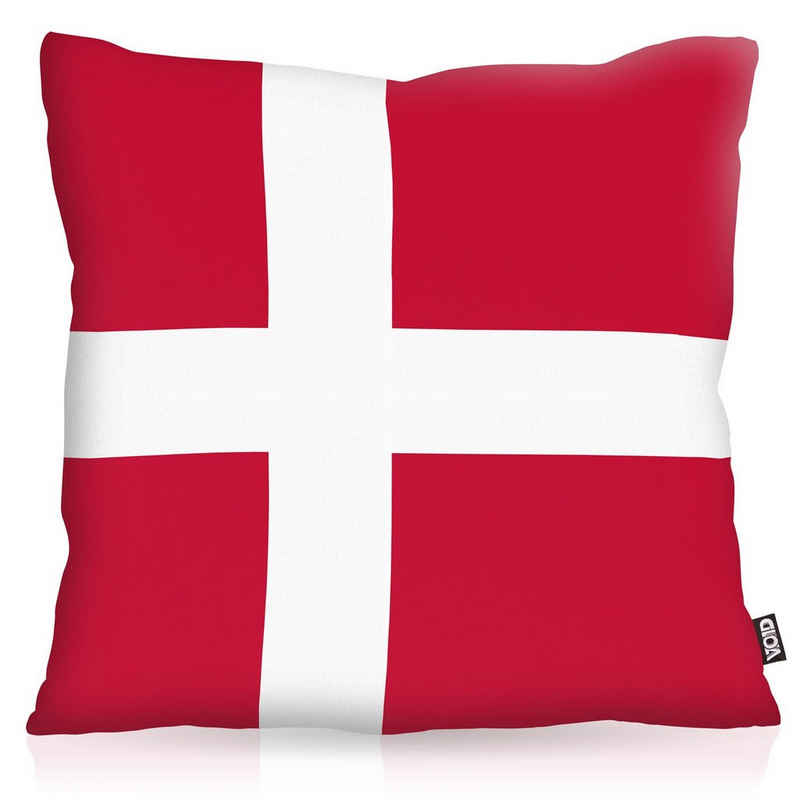 Kissenbezug, VOID, Sofa-Kissen Dänemark Danmark EM WM Flagge Fahne Länderflagge