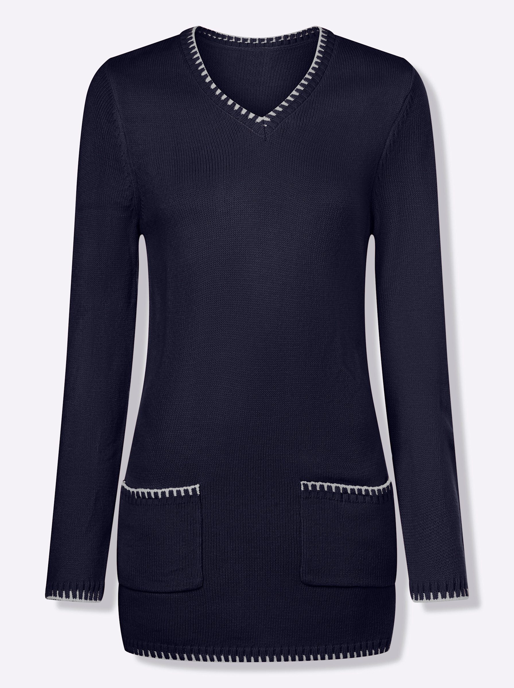Sieh an! Strickpullover Longpullover Langarm Jersey
