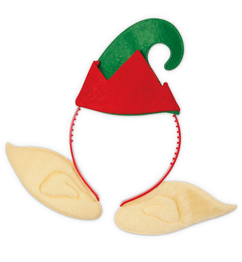 Fries Kostüm Haarreif Wichtel mit Elfenohren Weihnachten Nikolaus Karneval Fasching