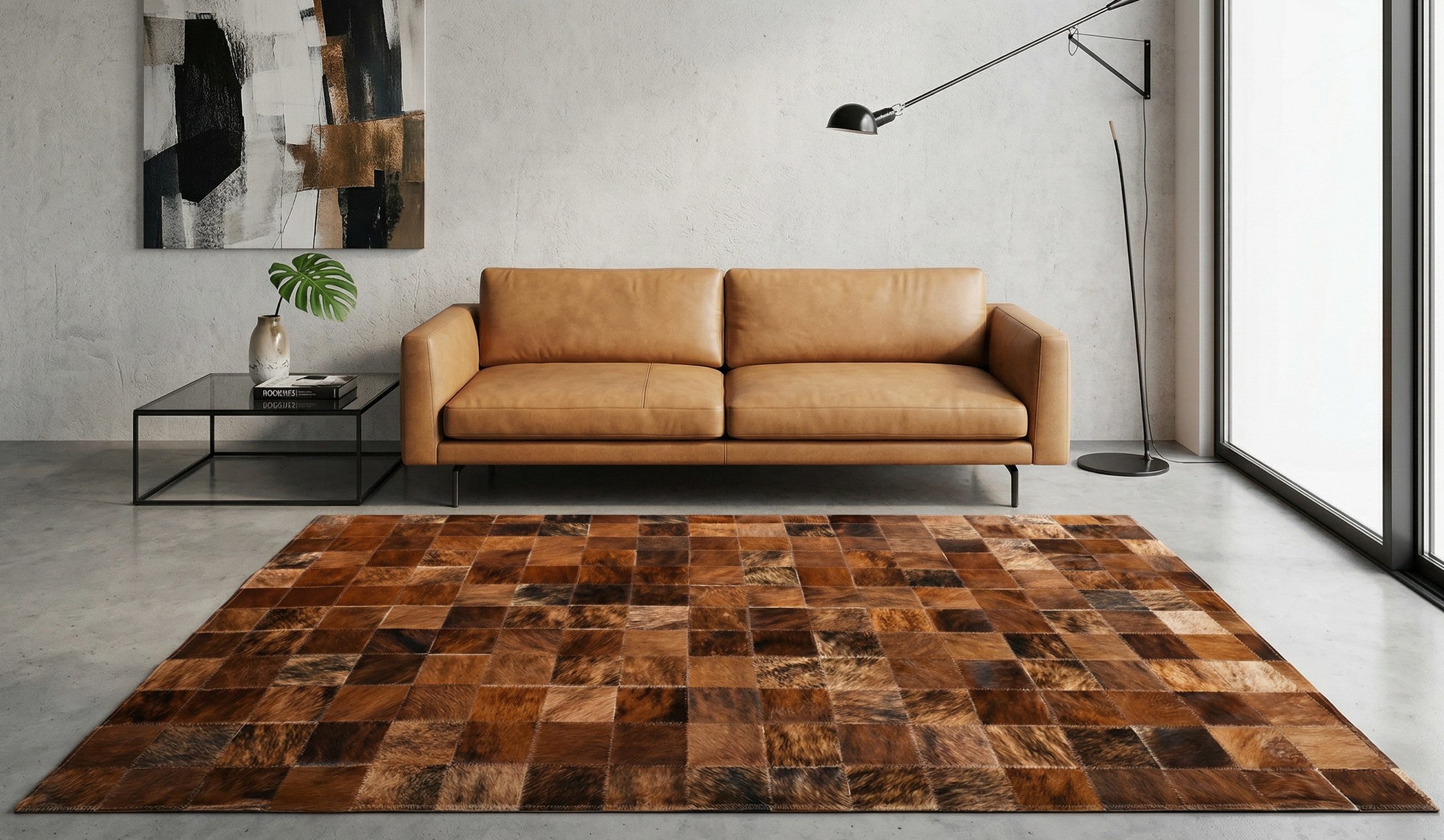 KUHFELL online & NOMAD Fellteppich Kuhfell Rinderfell Teppich Patchwork 180 x 120 cm in ver. Farben