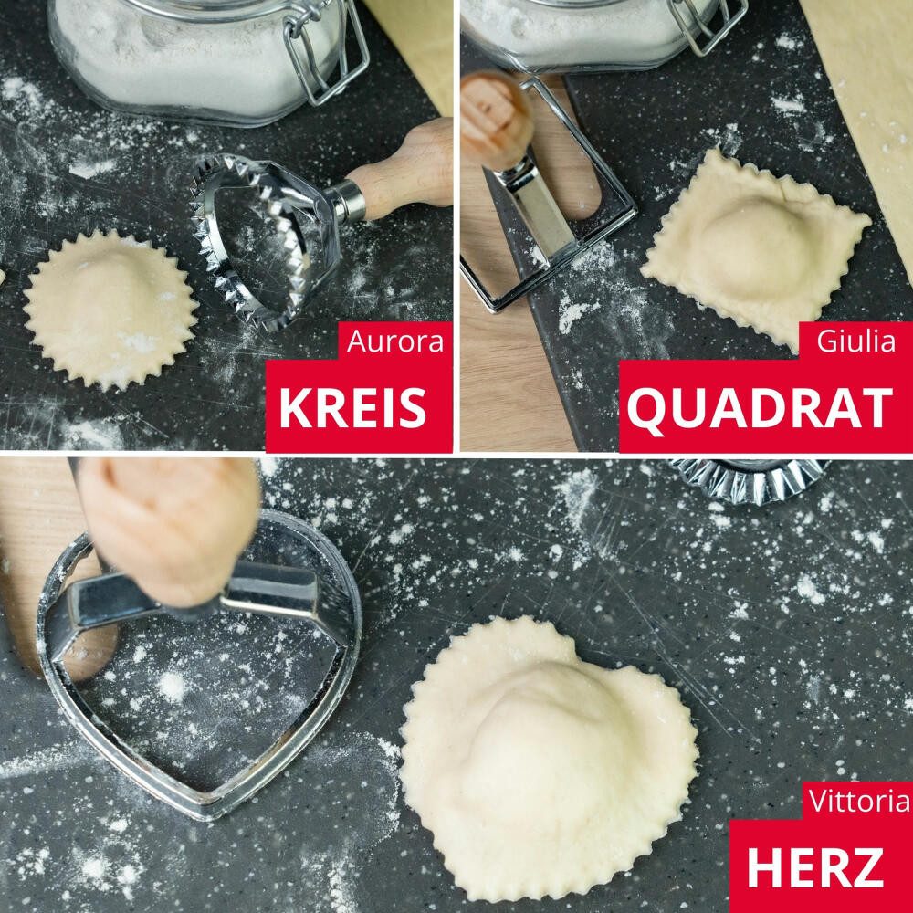 WESTMARK Ravioliform Aurora – Praktischer Kreis-Ausstecher, und, Ø 68 mm – Zink, Buchenhol, langlebig, hochwertig, vielseitig – Bild 5 von 5
