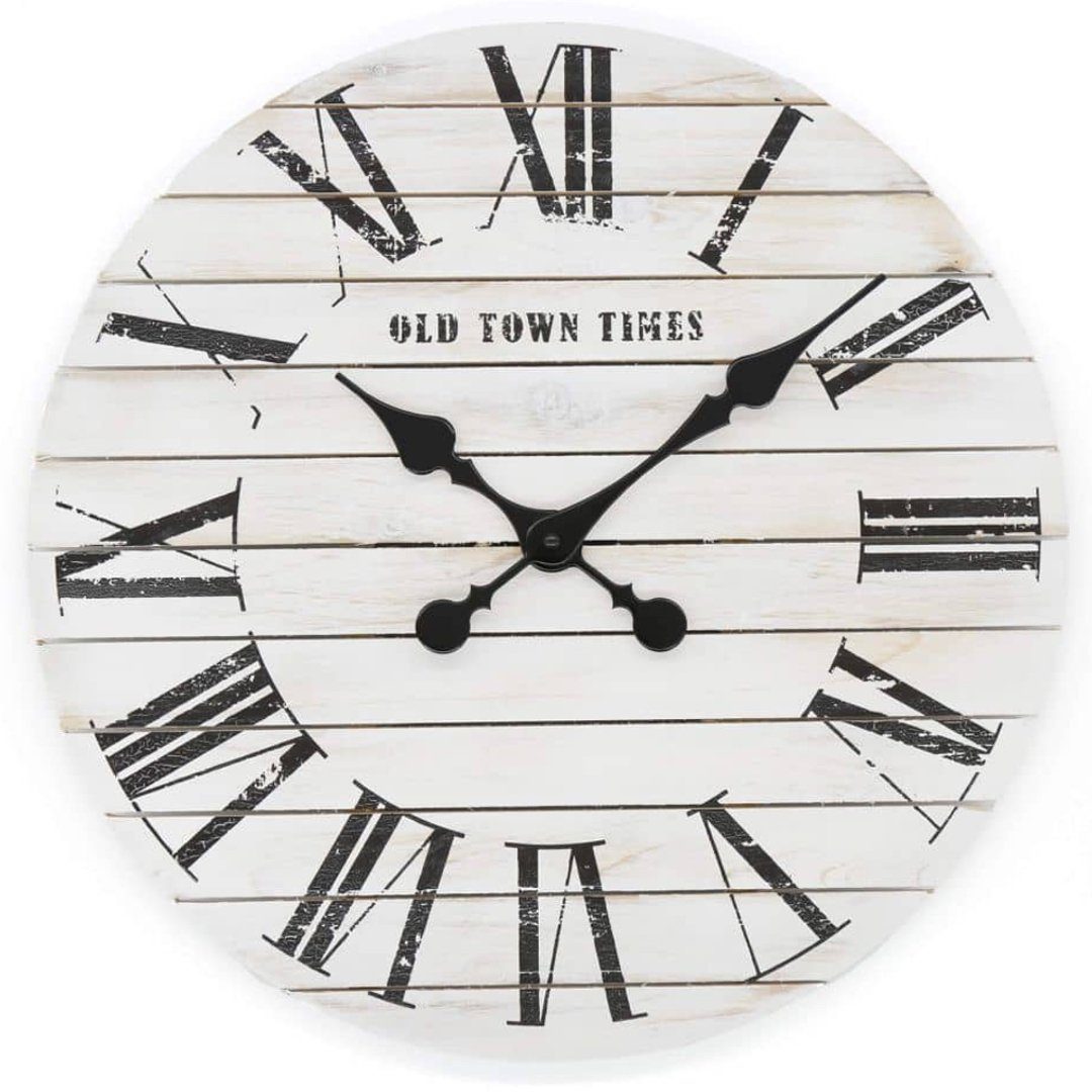 K&L (lautloses Vintage Wanduhr langlebige 45cm große Deko Uhr Wall Art Boho Landhaus Wanduhr Ticken) Uhrwerk ohne