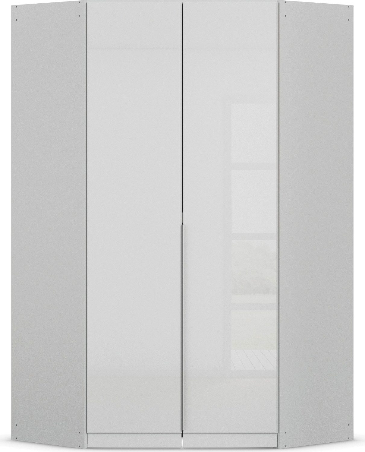 OTTO home Eckkleiderschrank Kleiderschrank Schrank Ankleidezimmer Schlafzimmer Garderobe AGORDO (in zwei Griff-Farben, Breite/Tiefe 117x117 cm, Höhen 210/229 cm) mit Glastüren, voll ausgestattet mit viel Stauraum MADE IN GERMANY