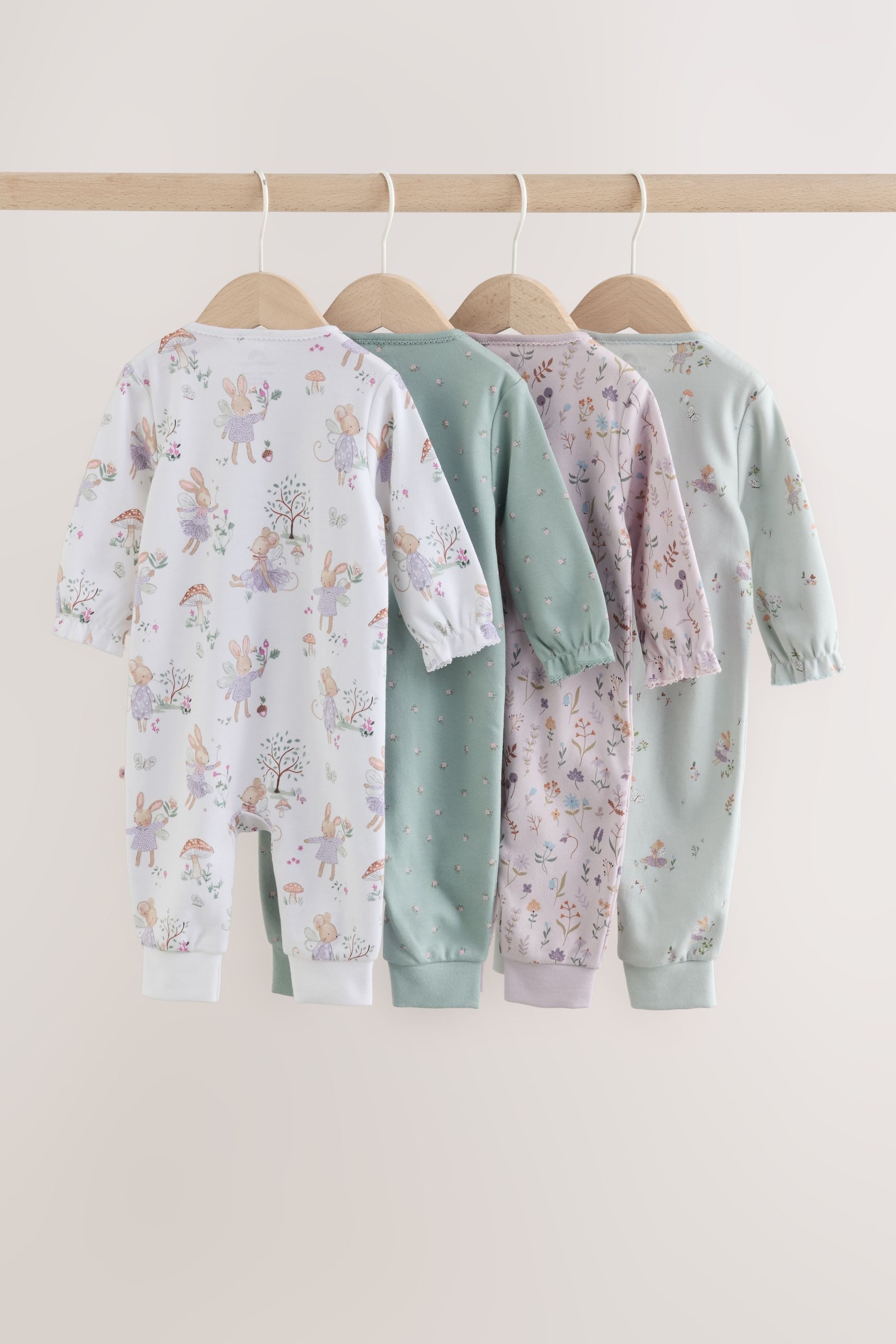 Next Schlafoverall Babyschlafanzüge mit Zweiwege-RV, 4er-Pack (4-tlg)