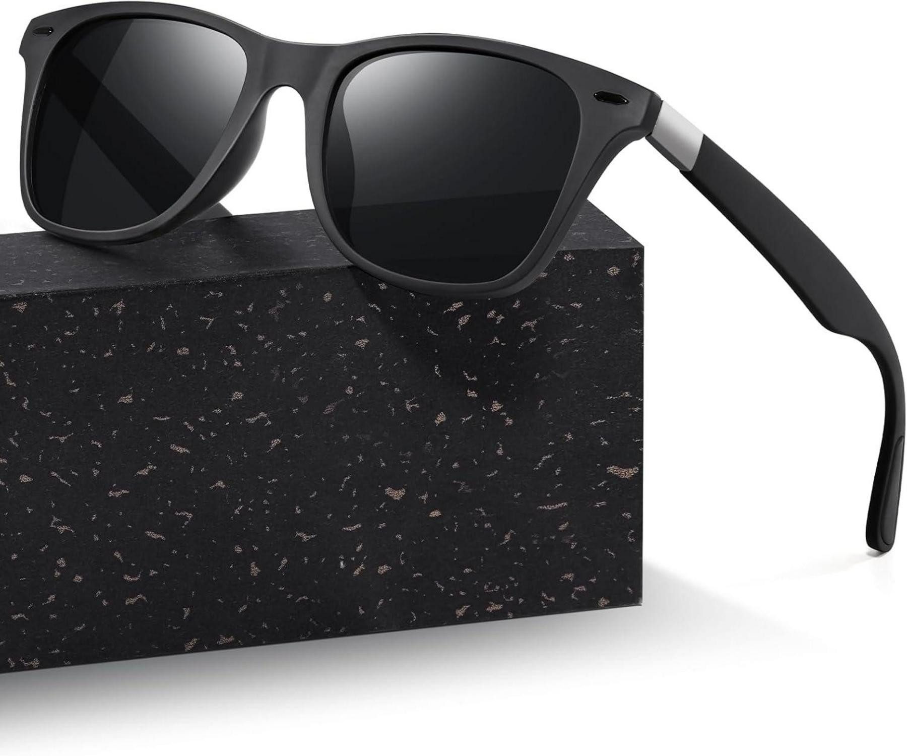 Sonnenbrille Polarisierte UV400-Sonnenbrille Herren Damen Sport Schwarz Ultra