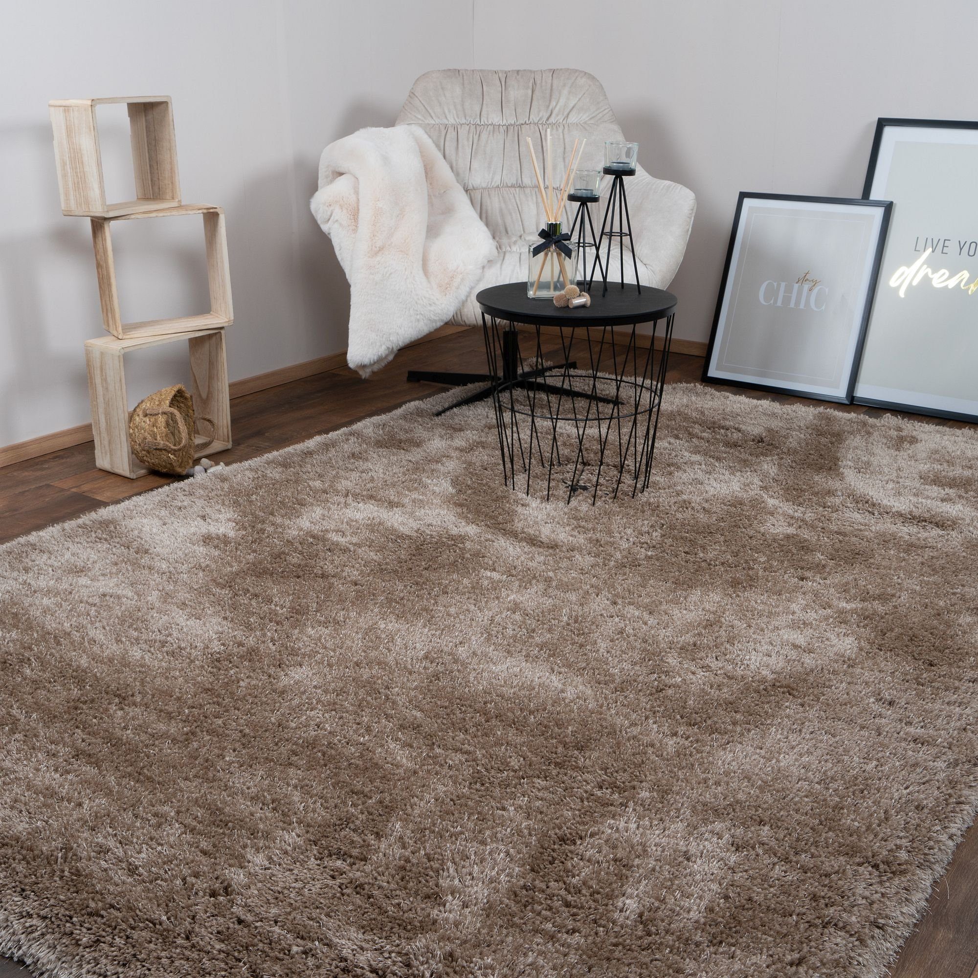 Consilio Concept Designteppich MONA Teppich Wohnzimmer Hochflor Shaggy lang günstig online kaufen