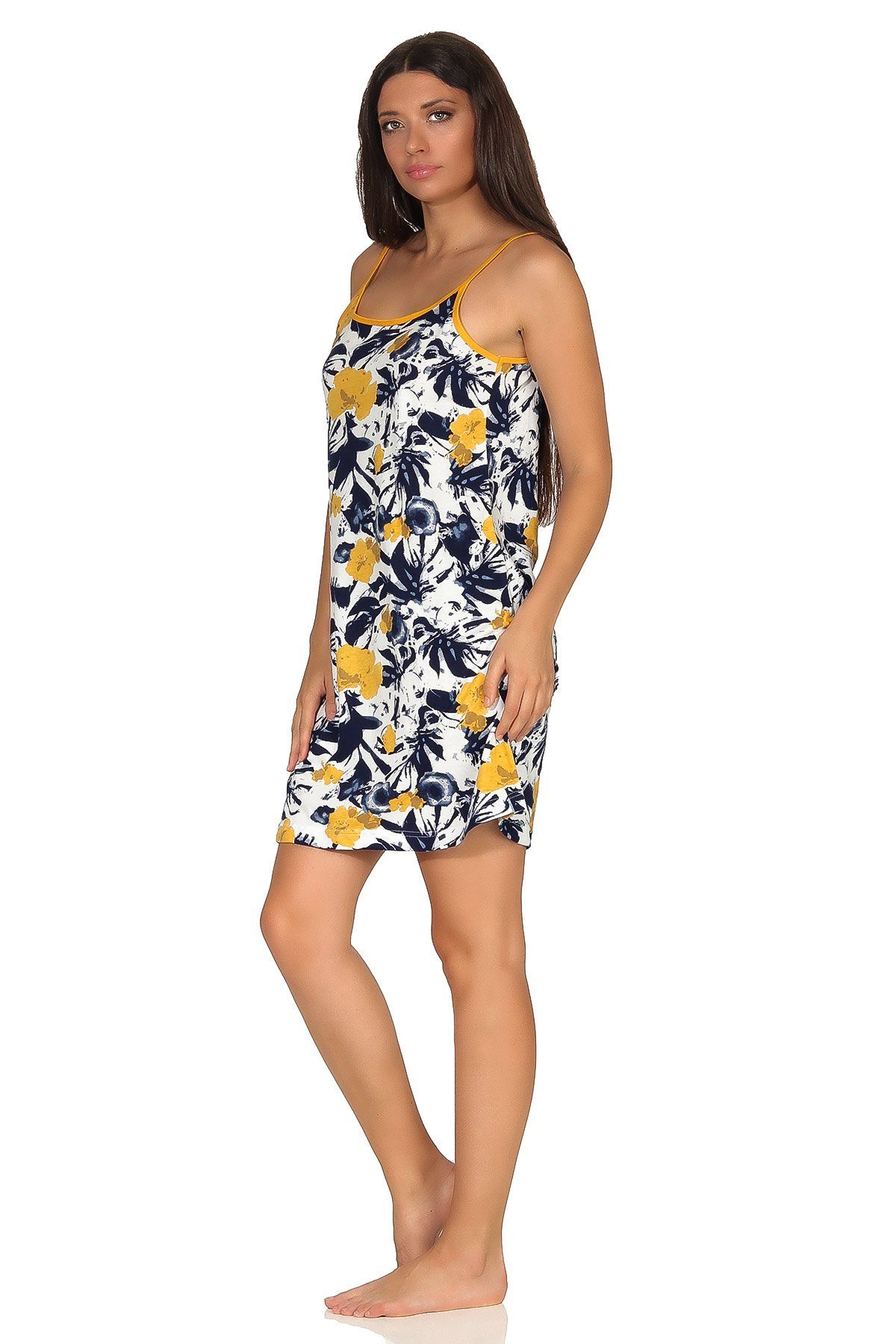 Normann Nachthemd Ärmelloses Damen Spaghetti Nachhemd in tollem geblümten Design – Bild 2 von 5