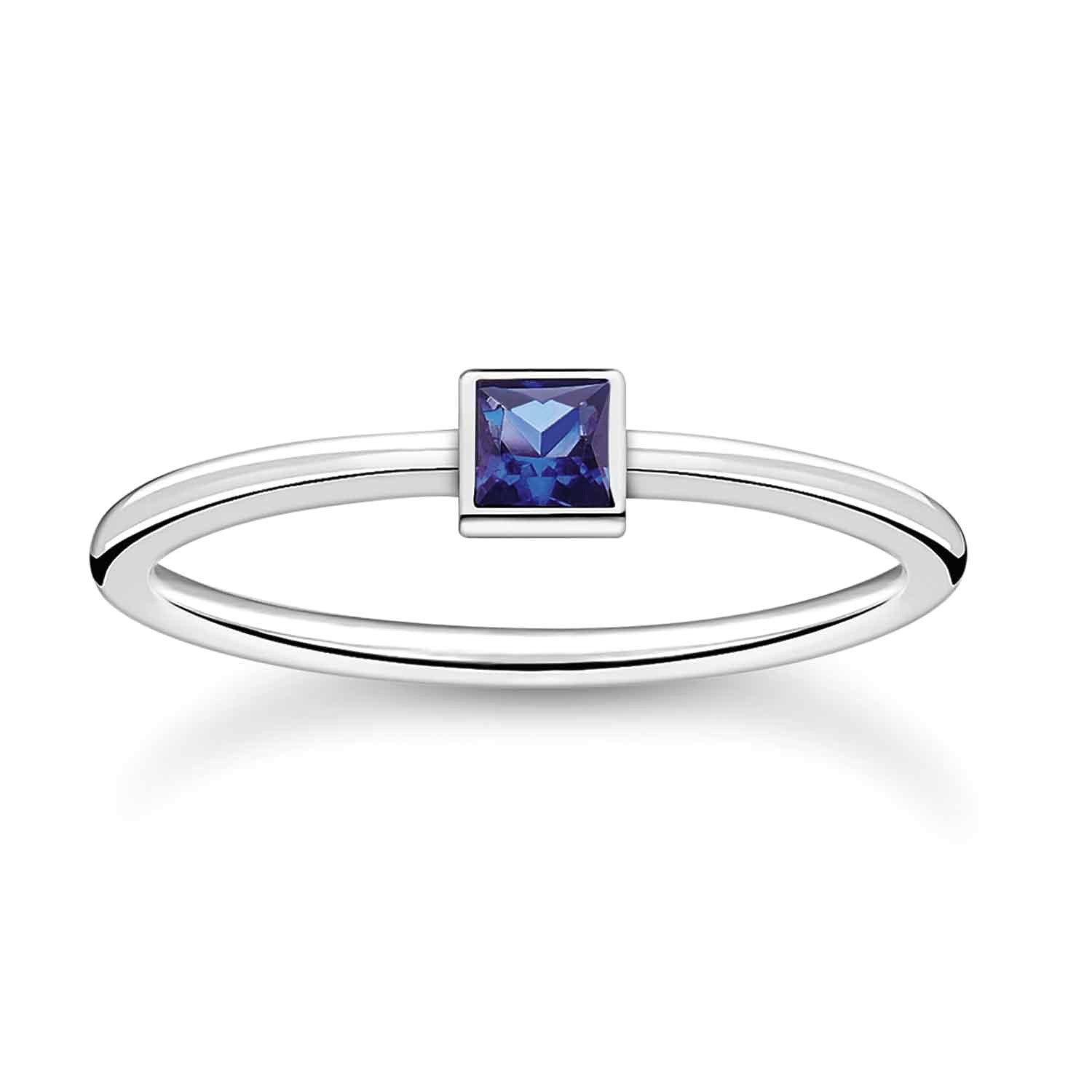 THOMAS SABO Silberring Silberring für Blauer Stein