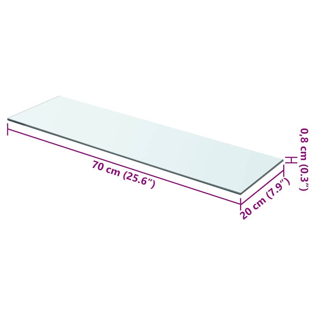 vidaXL Regal Regalboden Glas Transparent 70 cm x 20 cm, 1-tlg.