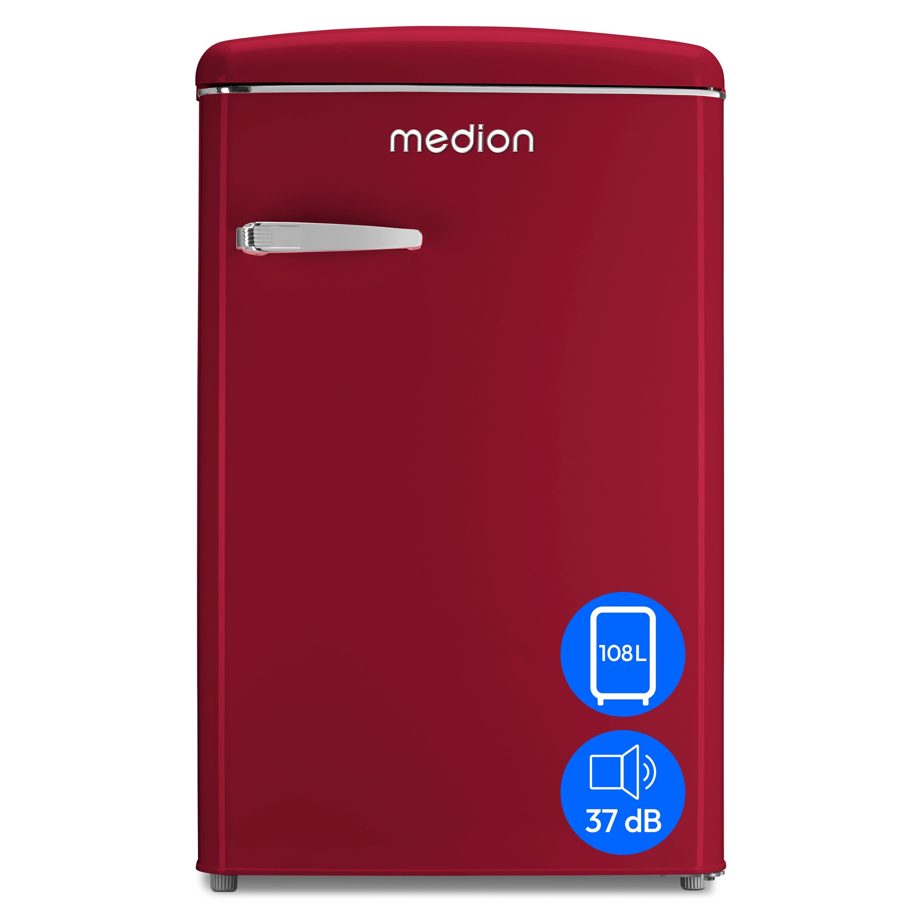 Medion® Kühl-/Gefrierkombination MD37790, 89.5 cm hoch, 55 cm breit, 108L Nutzinhalt,95L Kühlschrank,13L Gefrierfach, LED