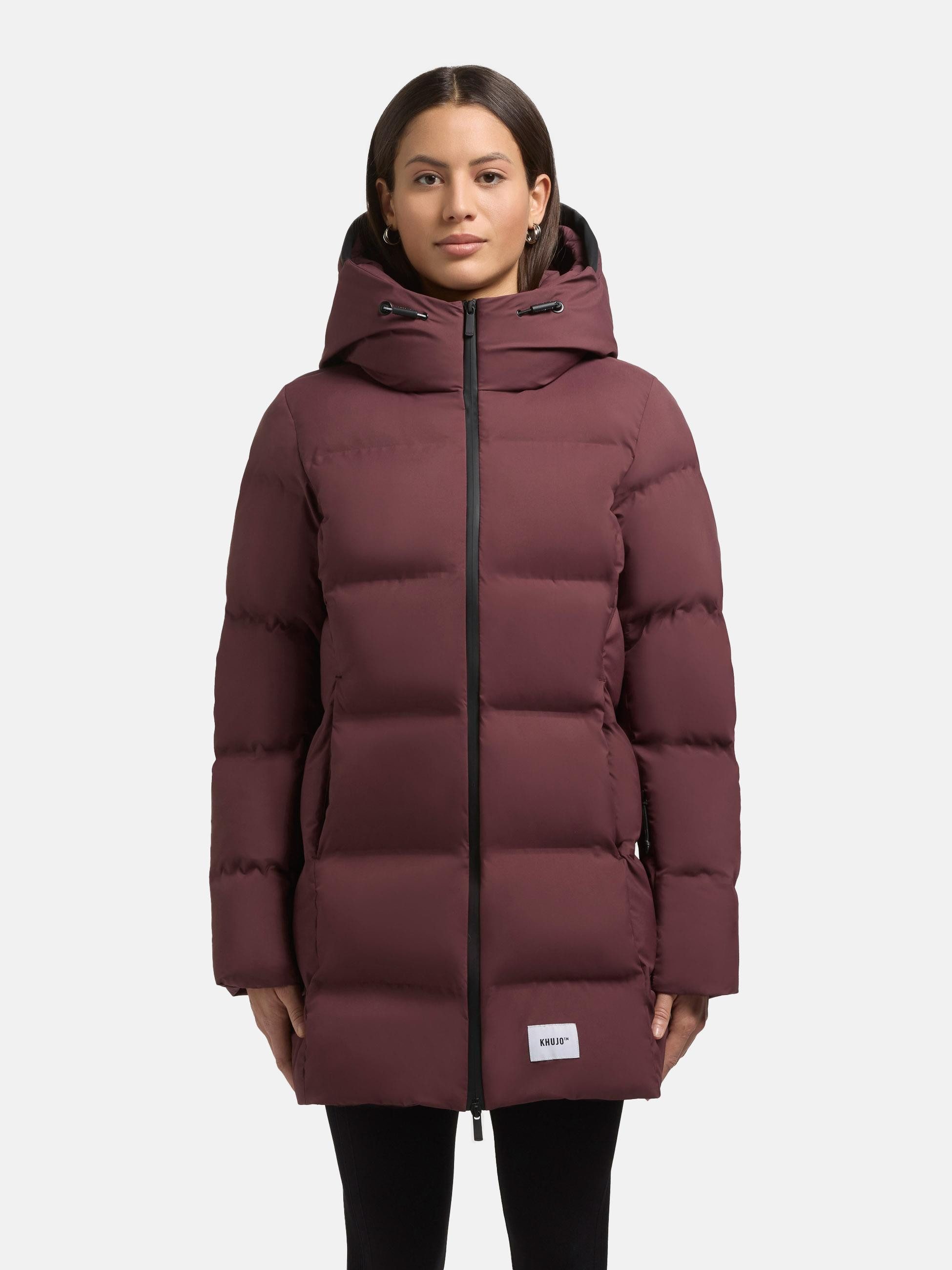 khujo Kurzmantel Tanare4 Warmer Damen Puffermantel mit Kapuze