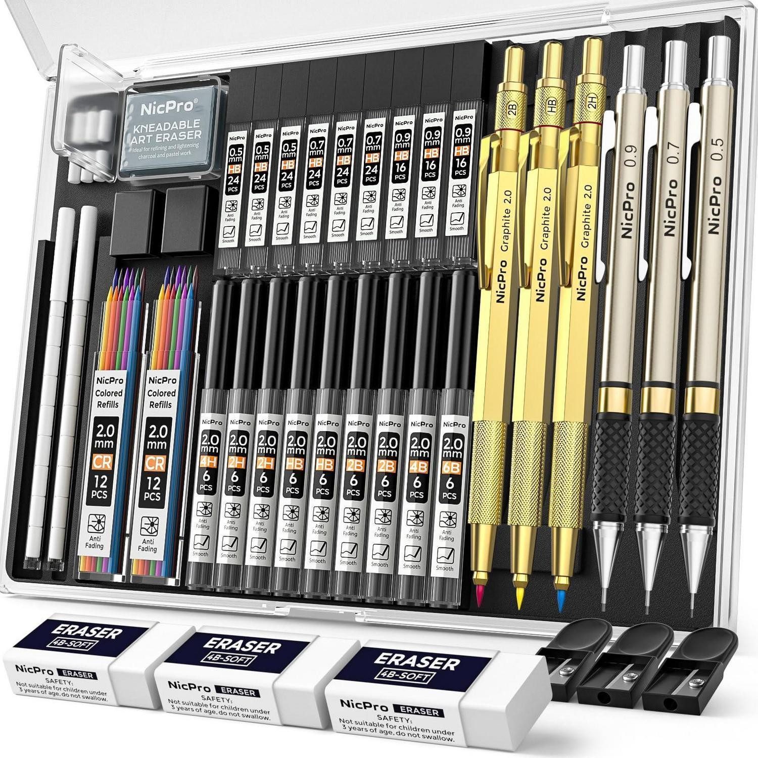 LuxusKollektion Druckbleistift Druckbleistift Set Metall 35-teilig graphite