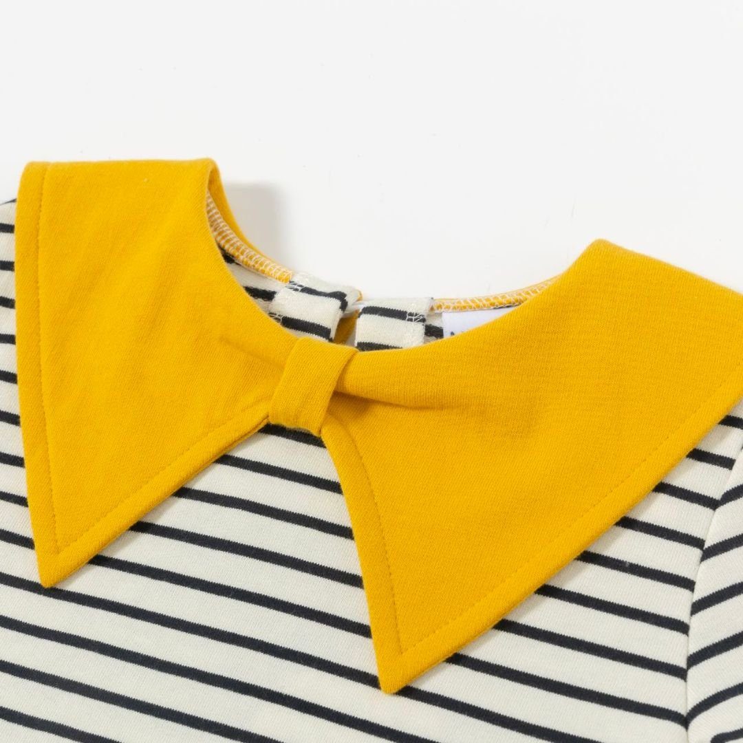 Sweatshirt gelber Sweatshirt Schleife mit suebidou Gestreiftes für Mädchen