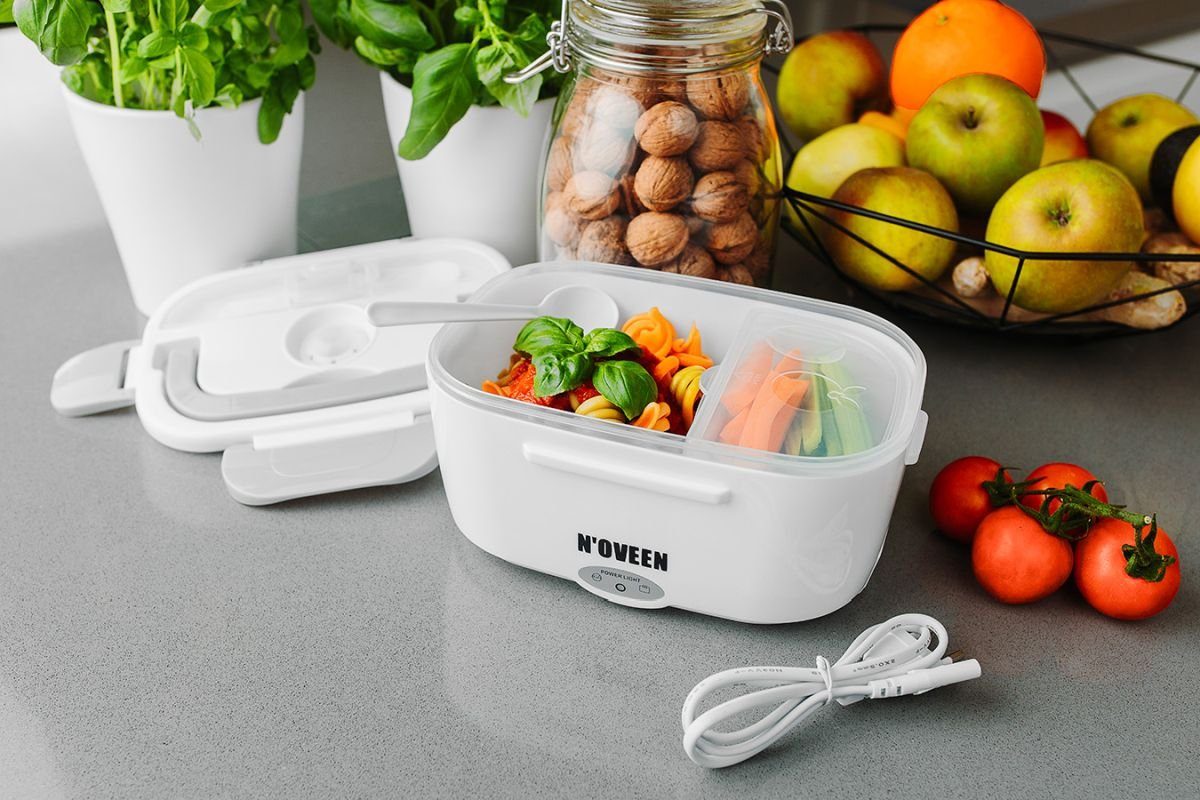Beheizter Box Lebensmittel Lunchbox Elektrische Lunchbox Grau Wärmer für Behälter Noveen Elektrische