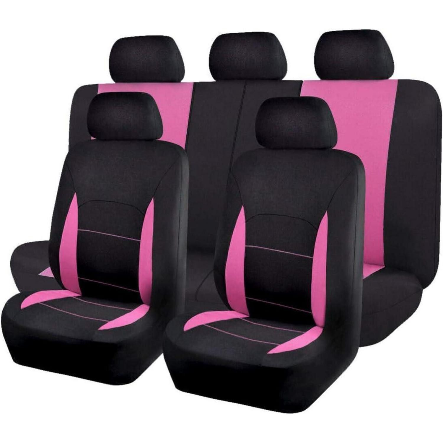 LuxusKollektion Autositzbezug Sitzbezüge Auto Set Rosa/Schwarz Universal