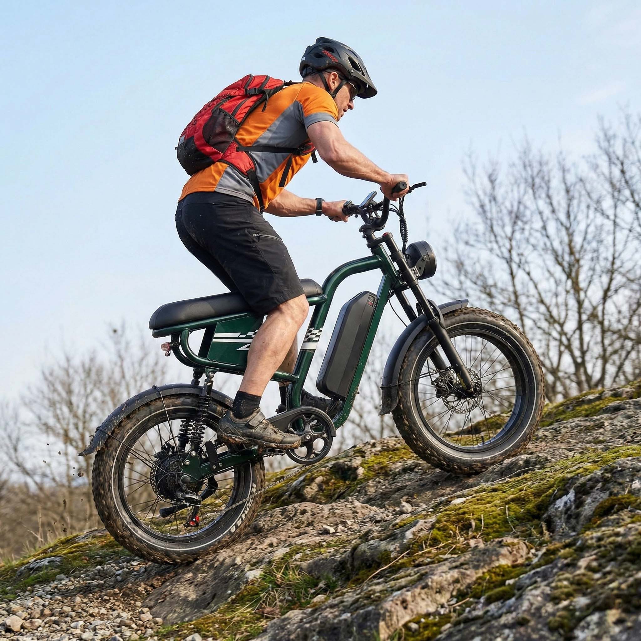 Vankel E-Bike Cityrad W66 herren Elektrofahrrad 648WH cityrad 20×4.0 Zoll damen 13.5AH 65Nm, Kettenschaltung, Heckmotor, 648 Wh, Retro E-Fatbike mit hydraulischen Scheibenbremse, E-bikes