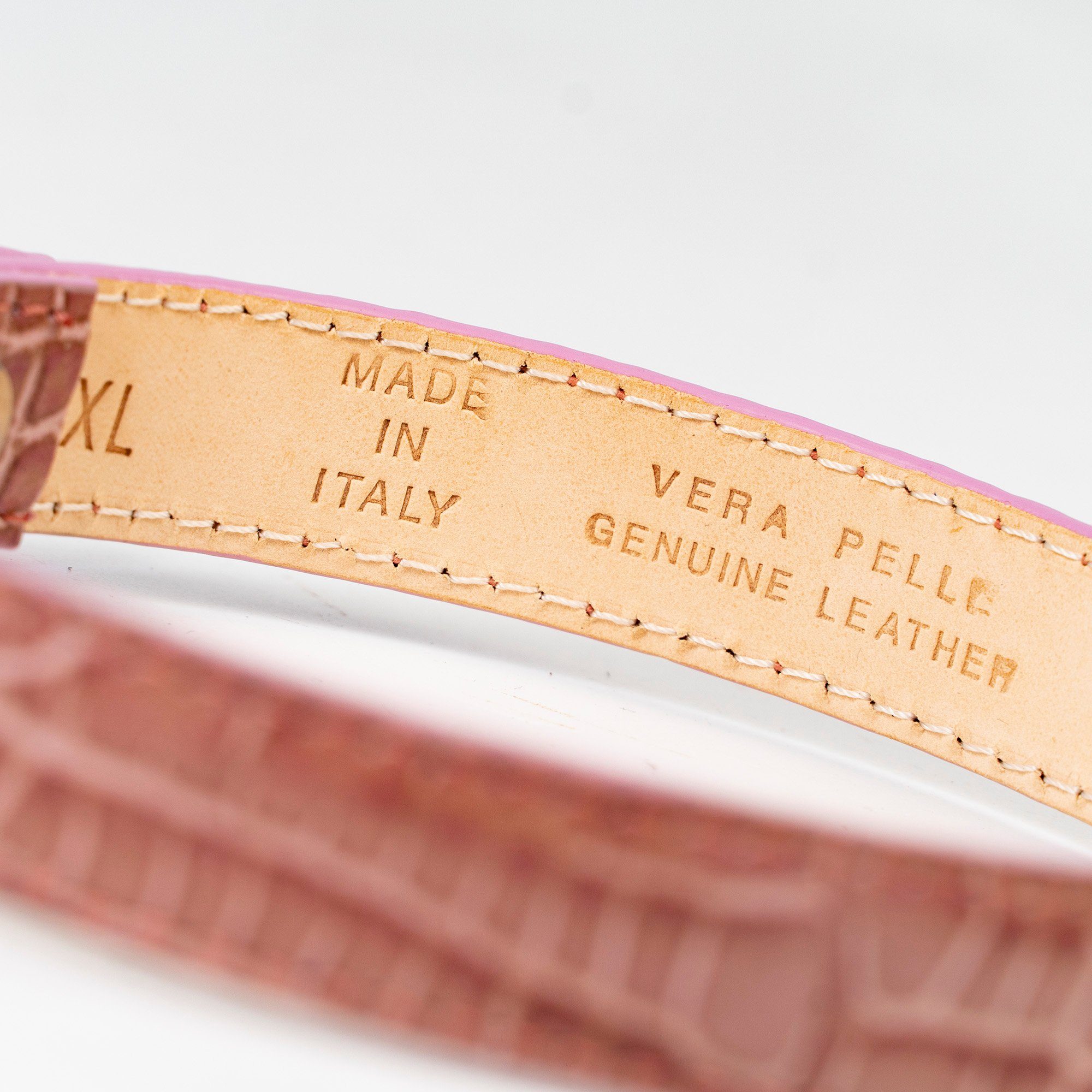 So Milano Hunde-Halsband Kroko-Optik, Leder, Handmade in Italy